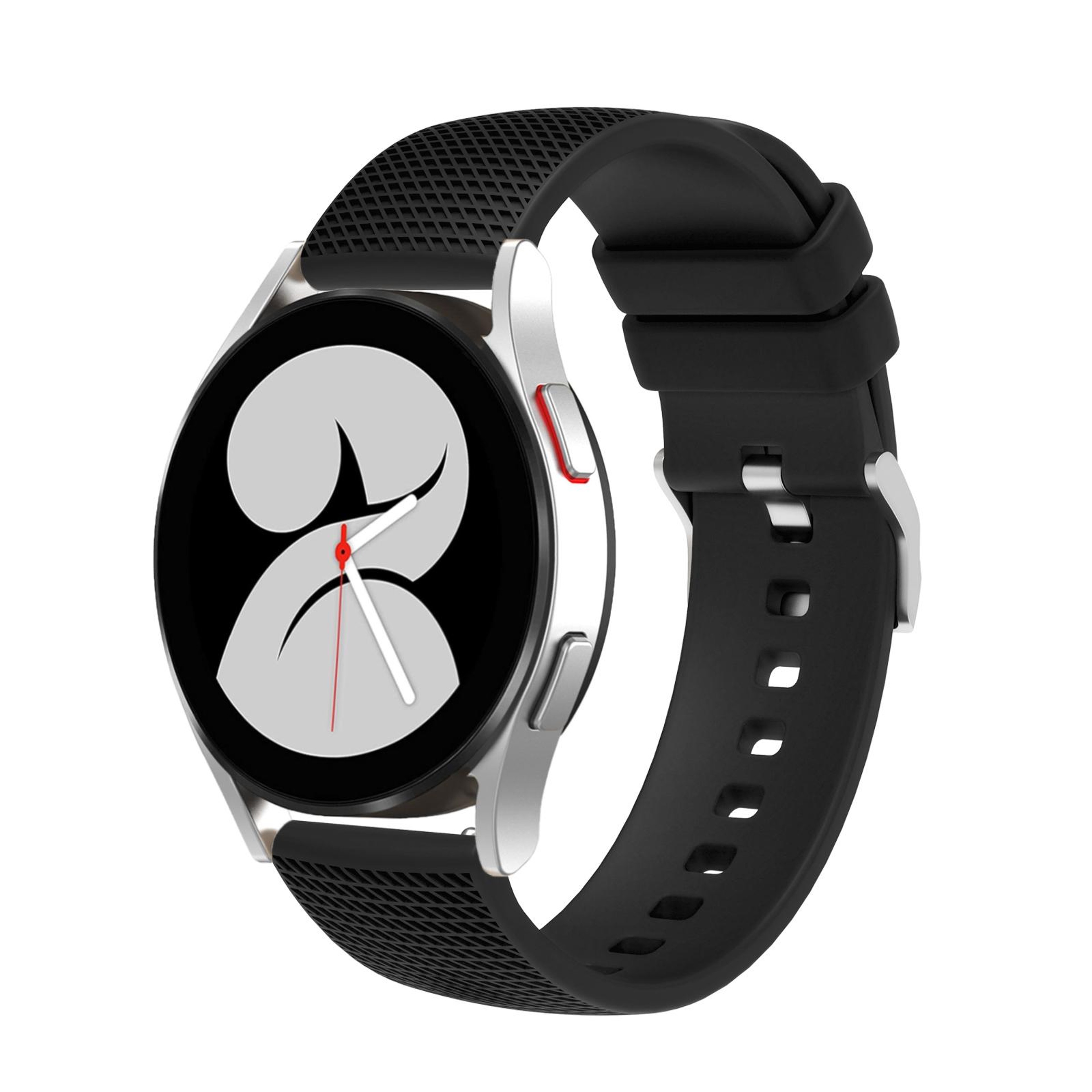 Samsung Galaxy Watch5 40mm 44mm Watch5 Pro Silicone Watch Band With Pockmarked Texture And Silver B 3