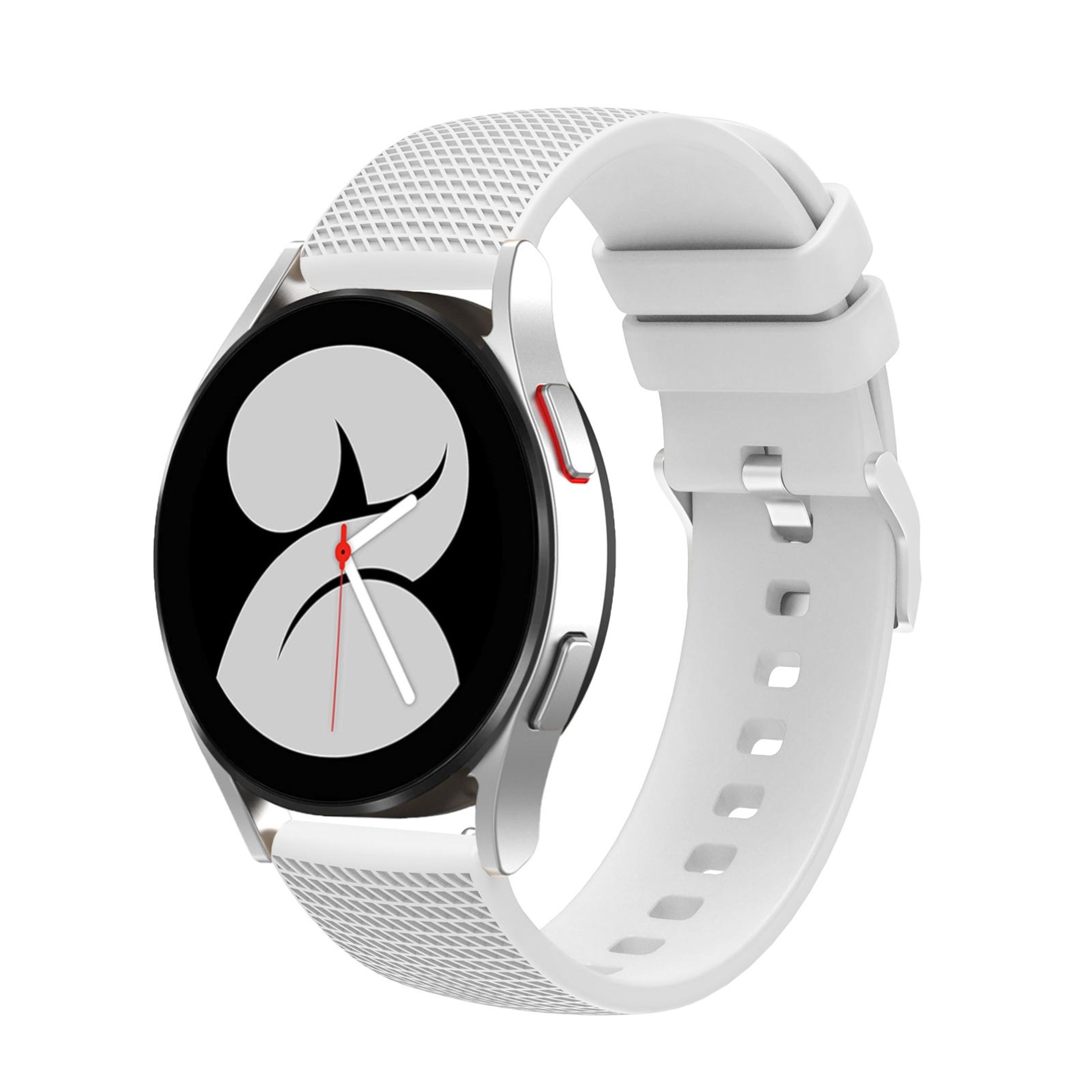 Samsung Galaxy Watch5 40mm 44mm Watch5 Pro Silicone Watch Band With Pockmarked Texture And Silver B 8