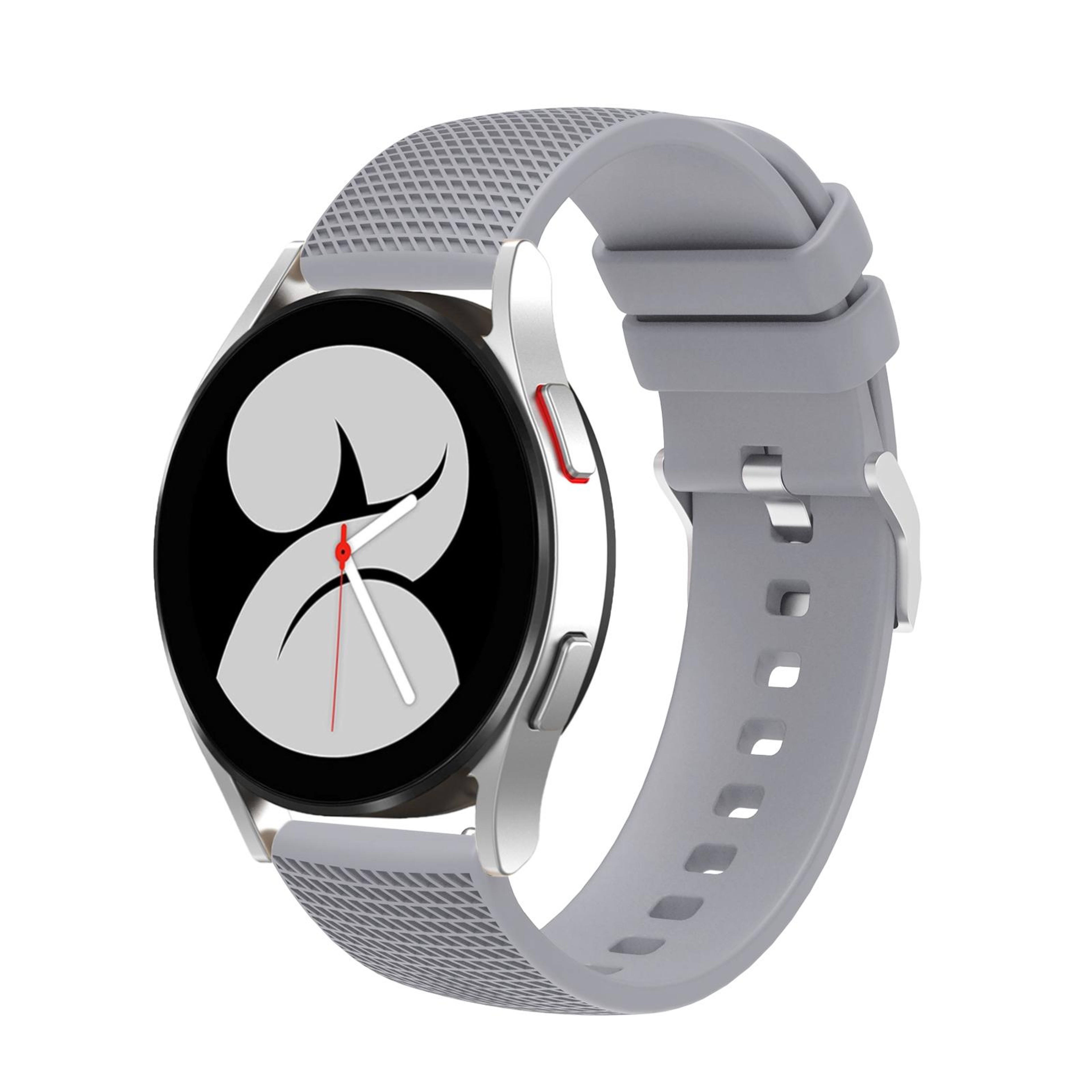 Samsung Galaxy Watch5 40mm 44mm Watch5 Pro Silicone Watch Band With Pockmarked Texture And Silver B 4