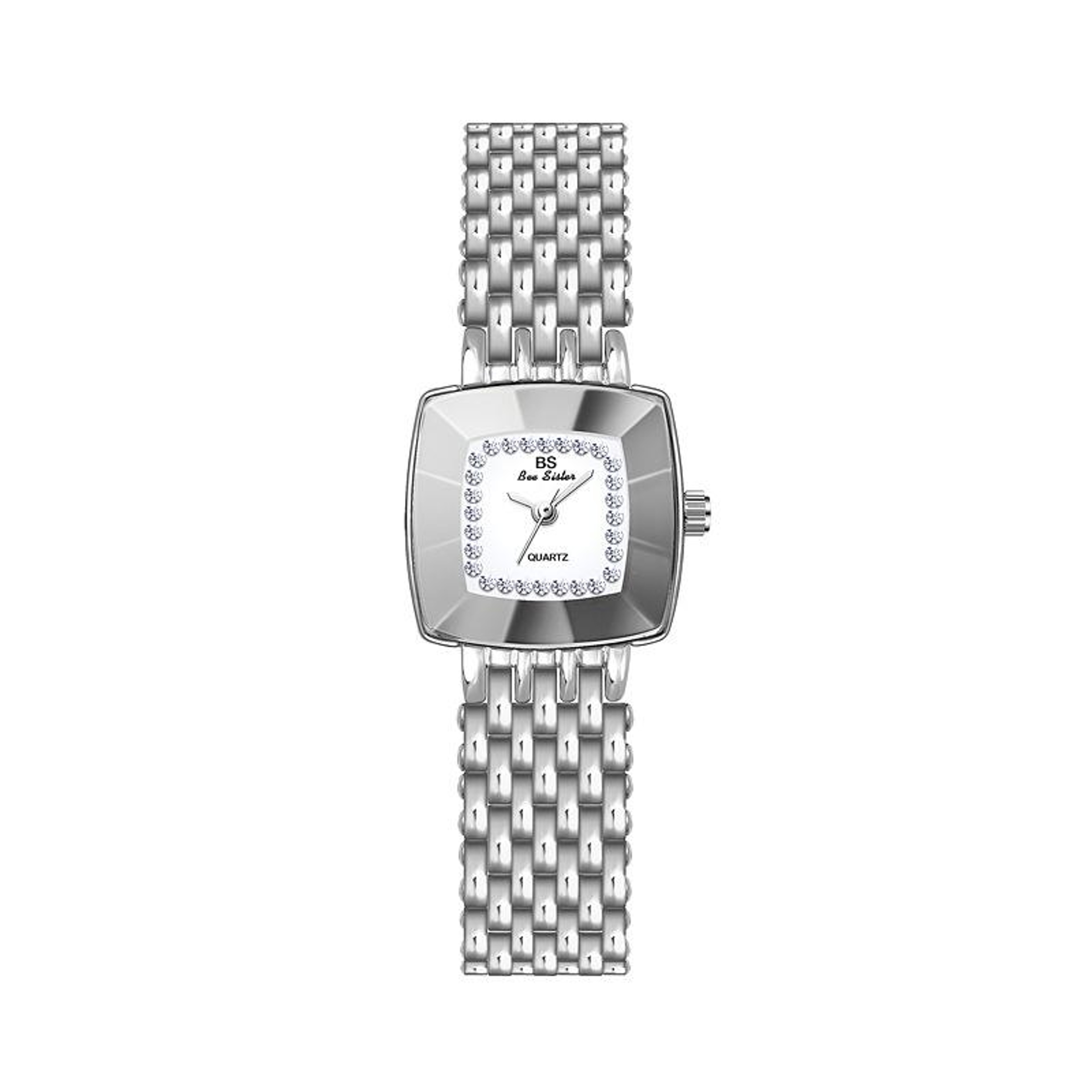 BS Bee Sister Square Womens Quartz Watch With Stainless Steel Watch Strap Elegant Dress Watch 2
