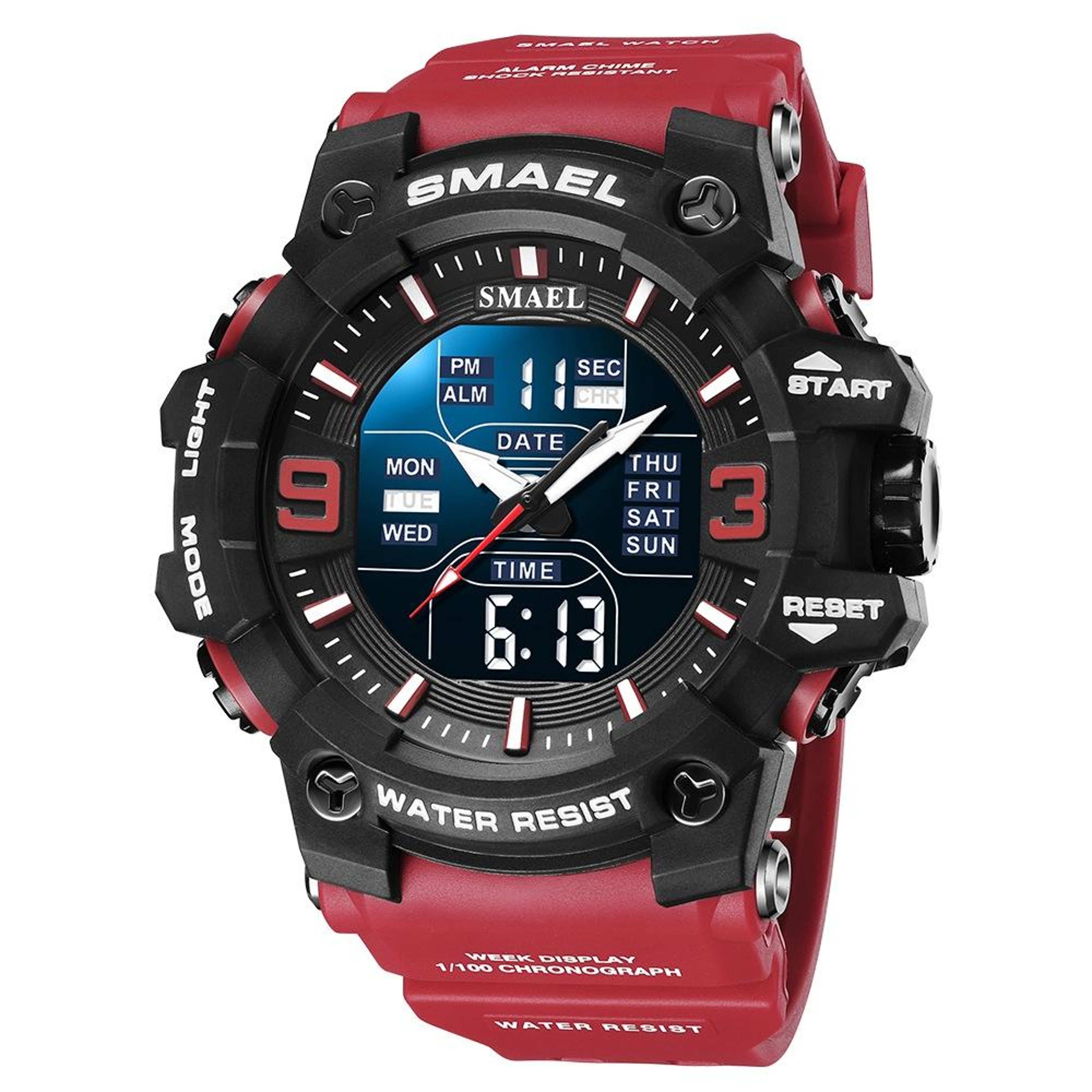 SMAEL 8049 Waterproof Sports Watch Mens Digital Analog Watch With LED Night Light And Stopwatch 0
