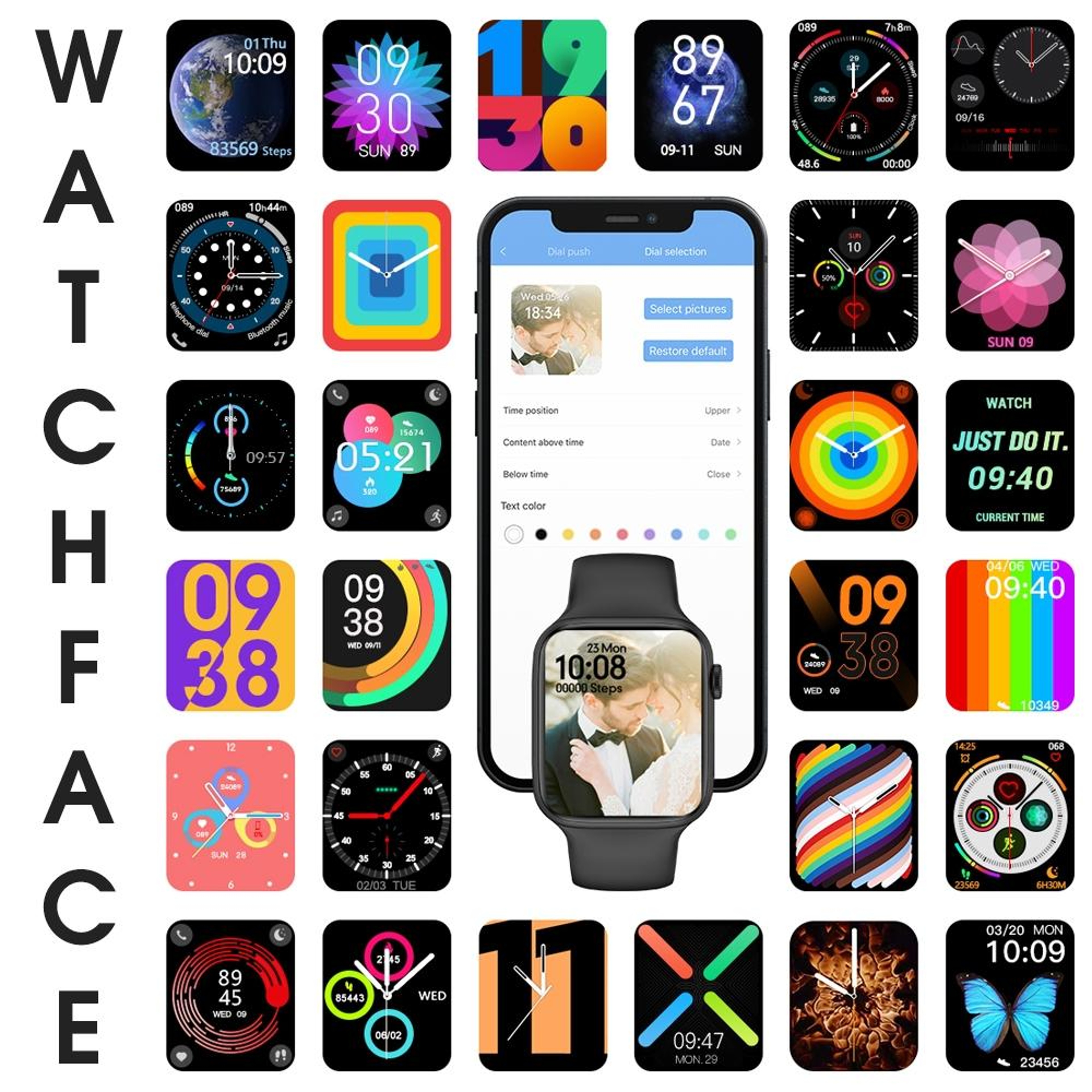 W38 19 Inch Smart Watch With Bluetooth Calling IP68 Waterproof Fitness Tracker Heart Rate Monitor 5