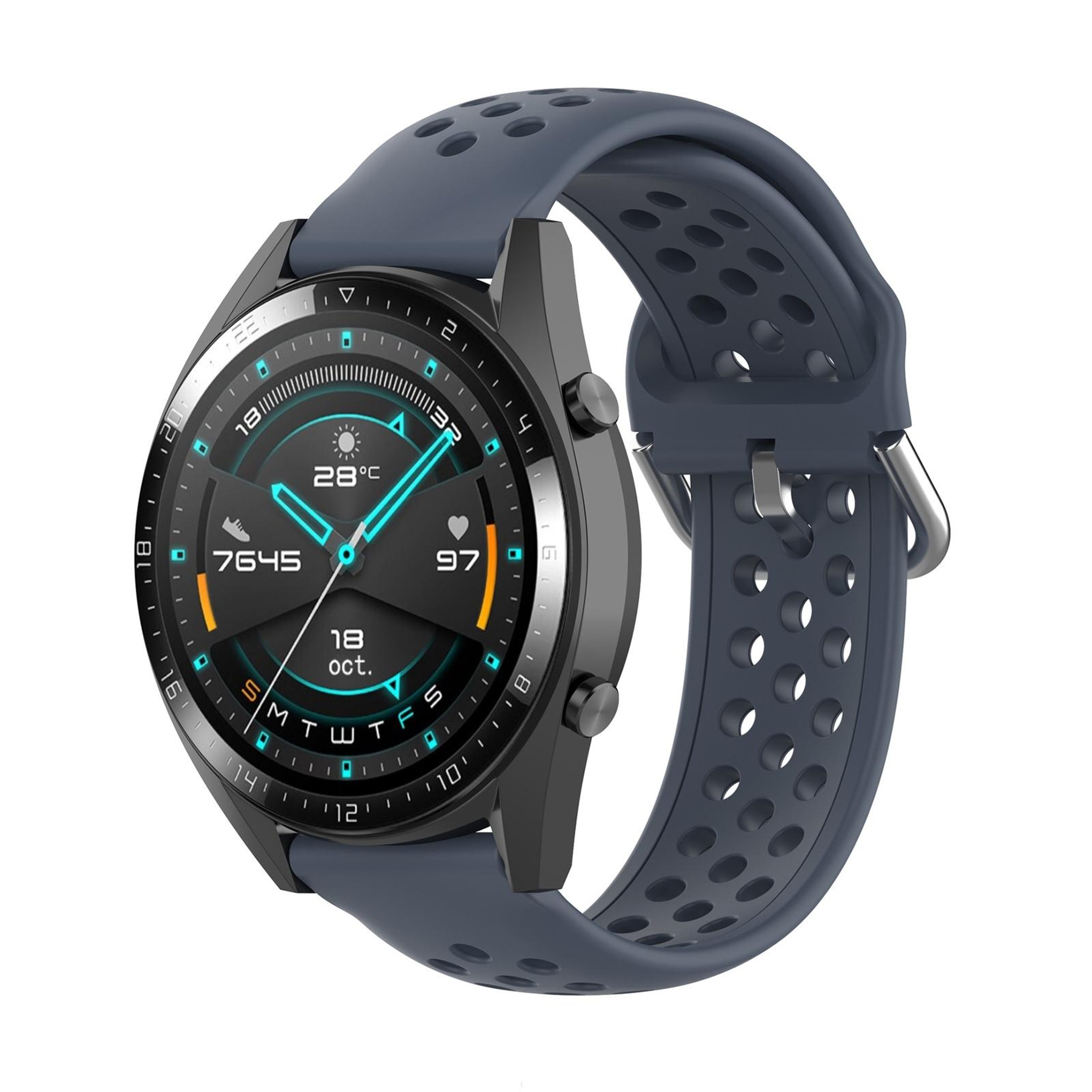 Huawei Watch GT GT2 22mm Sport Watch Band Soft Silicone Watch Strap With Secure Clasp 7