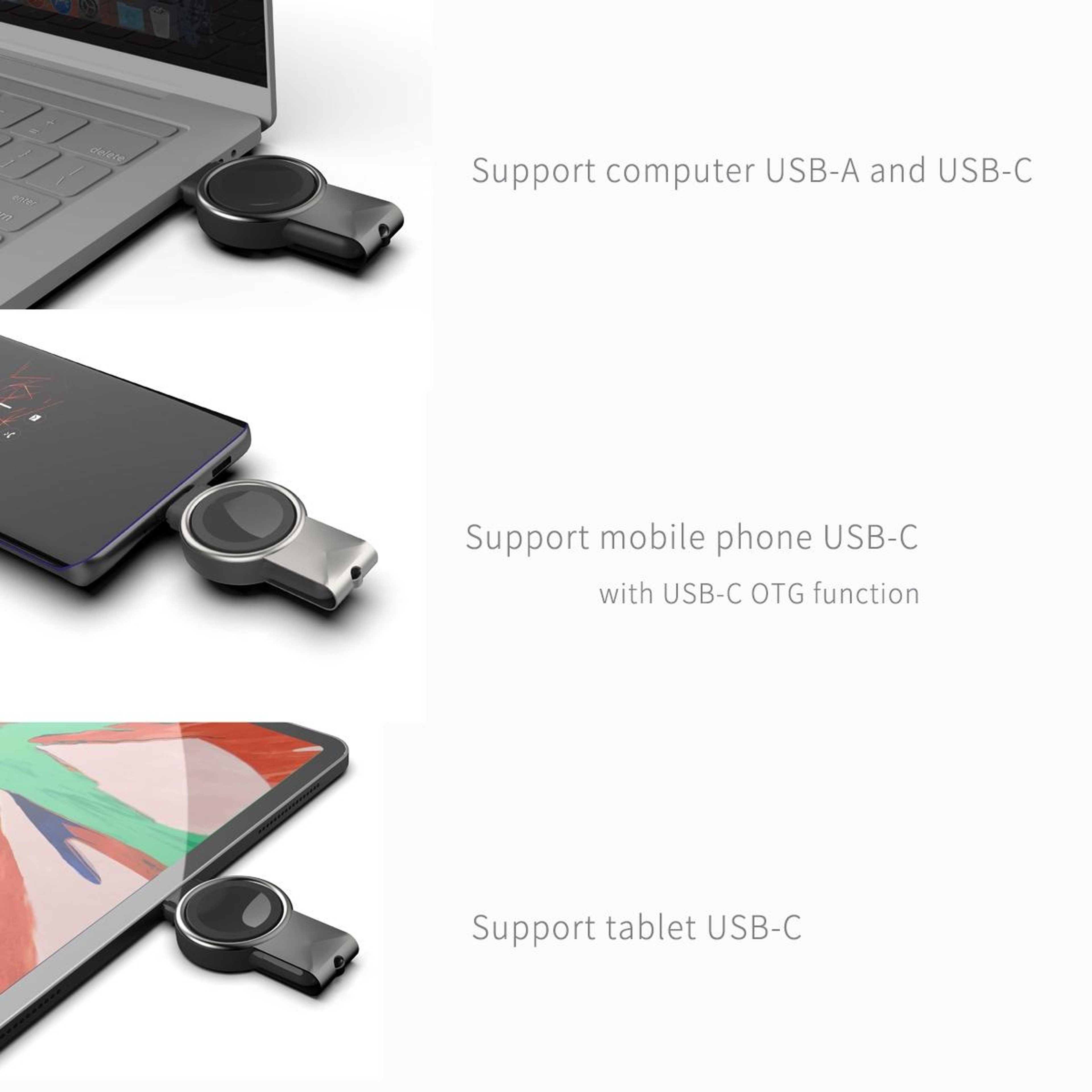 T304 S Samsung Watch Charger Portable Wireless Charger USB C Magnetic Charging Dock 2