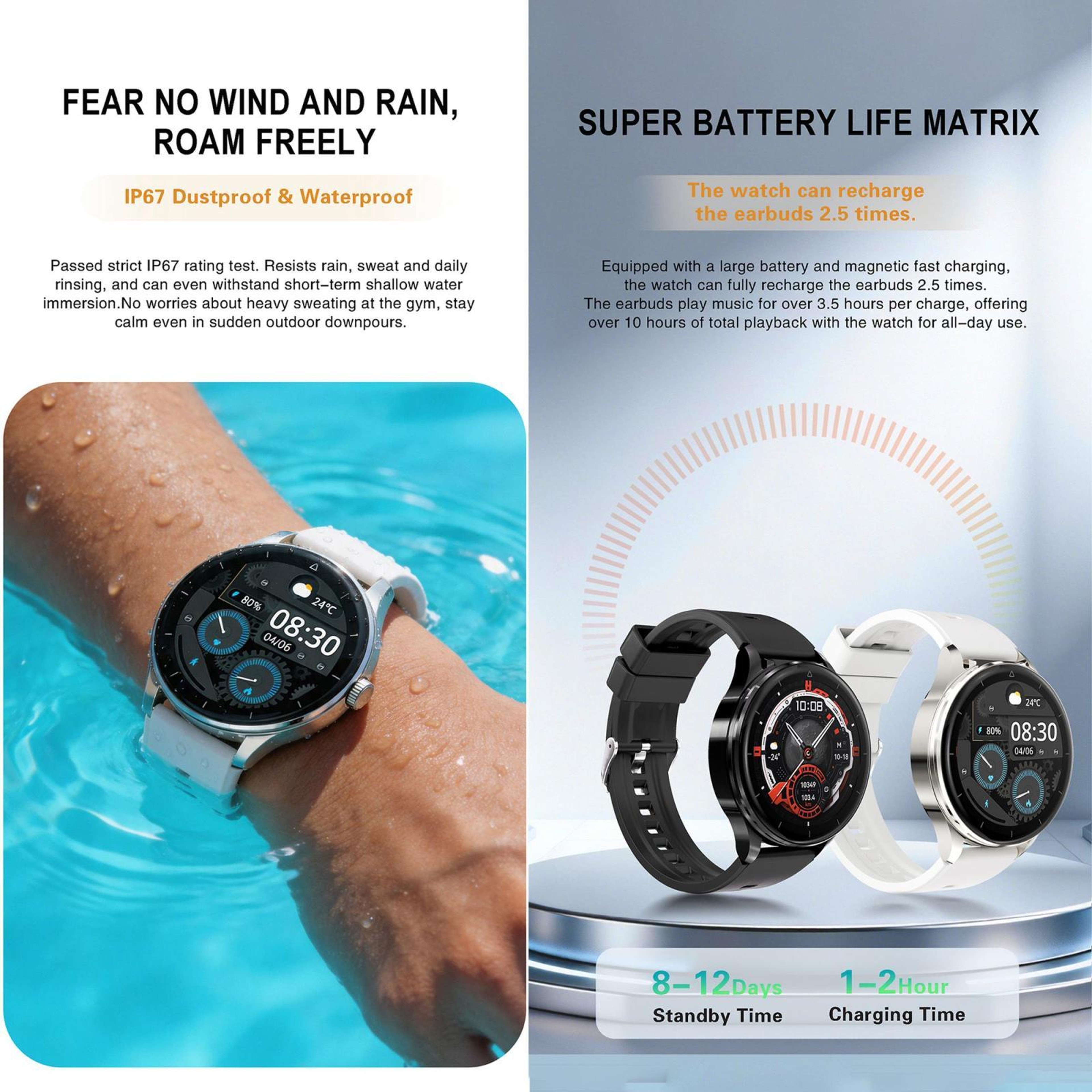 X10 Pro Smart Watch With Bluetooth Earbuds 145 Inch HD Display Fitness Tracker Bluetooth Calling 3