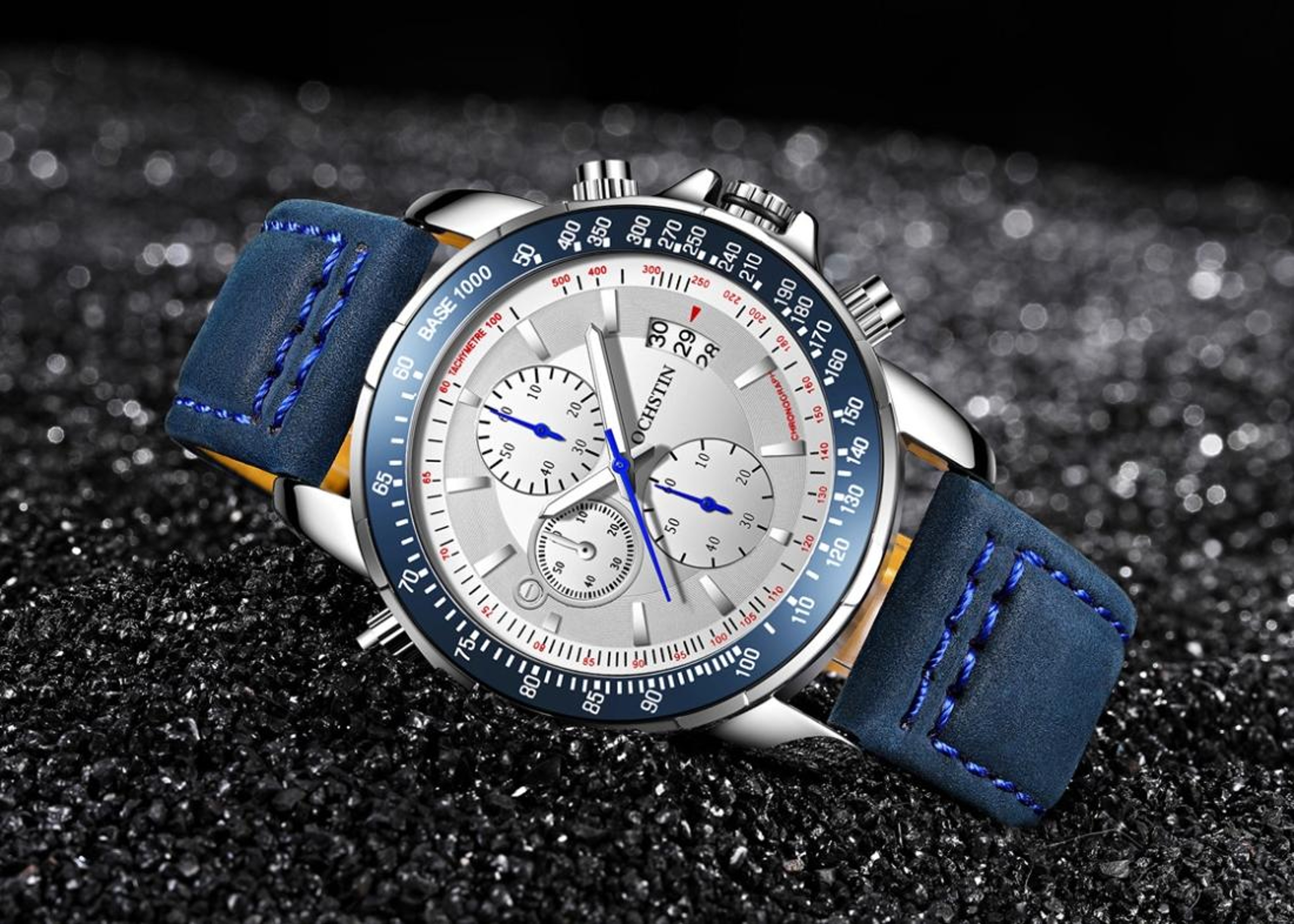 OCHSTIN 6125B Quartz Mens Watch Waterproof Chronograph Watch With Night Light Calendar 6