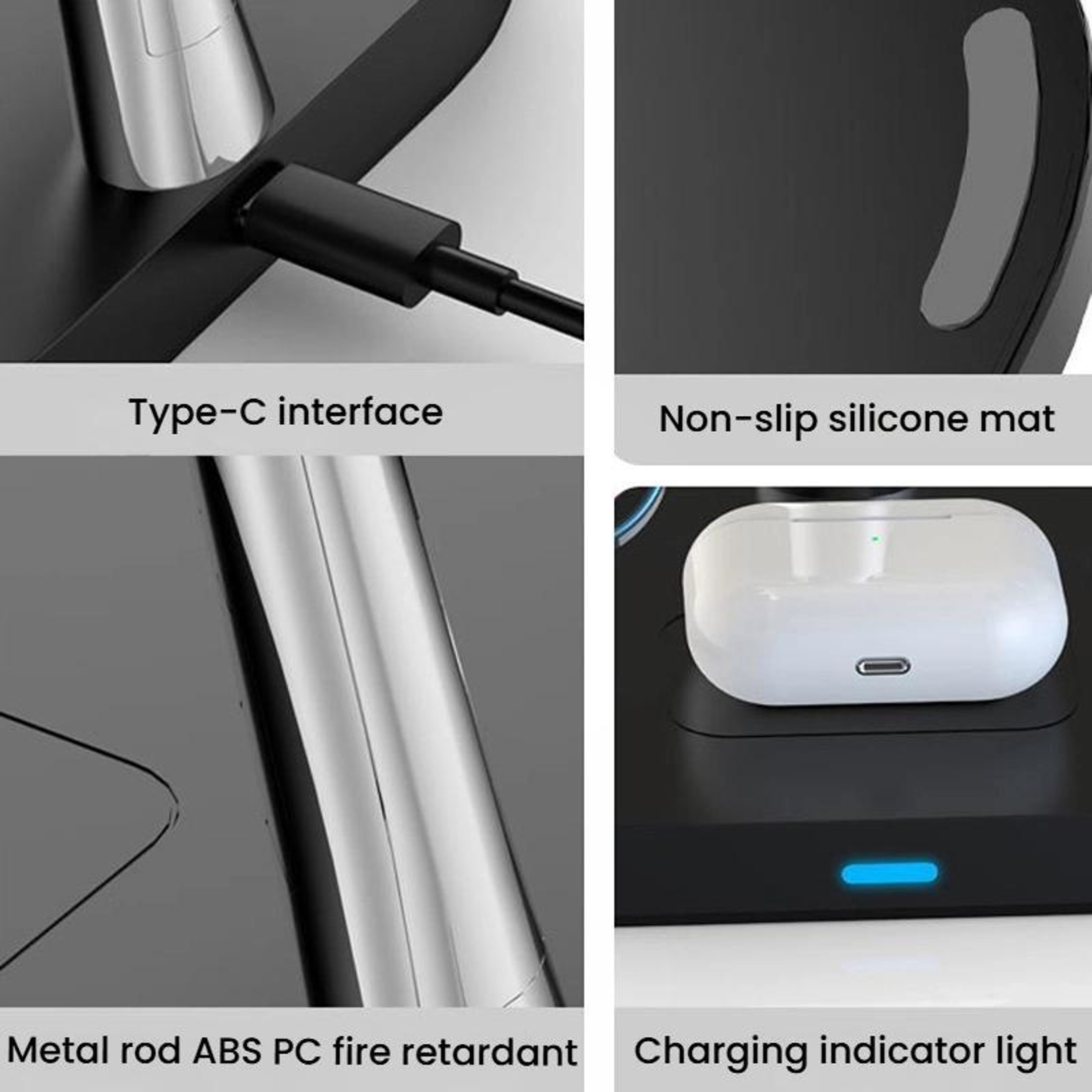15W 3 In 1 Magnetic Wireless Charger Fast Charging Station For Phone Watch Earbuds With Adjustable  4