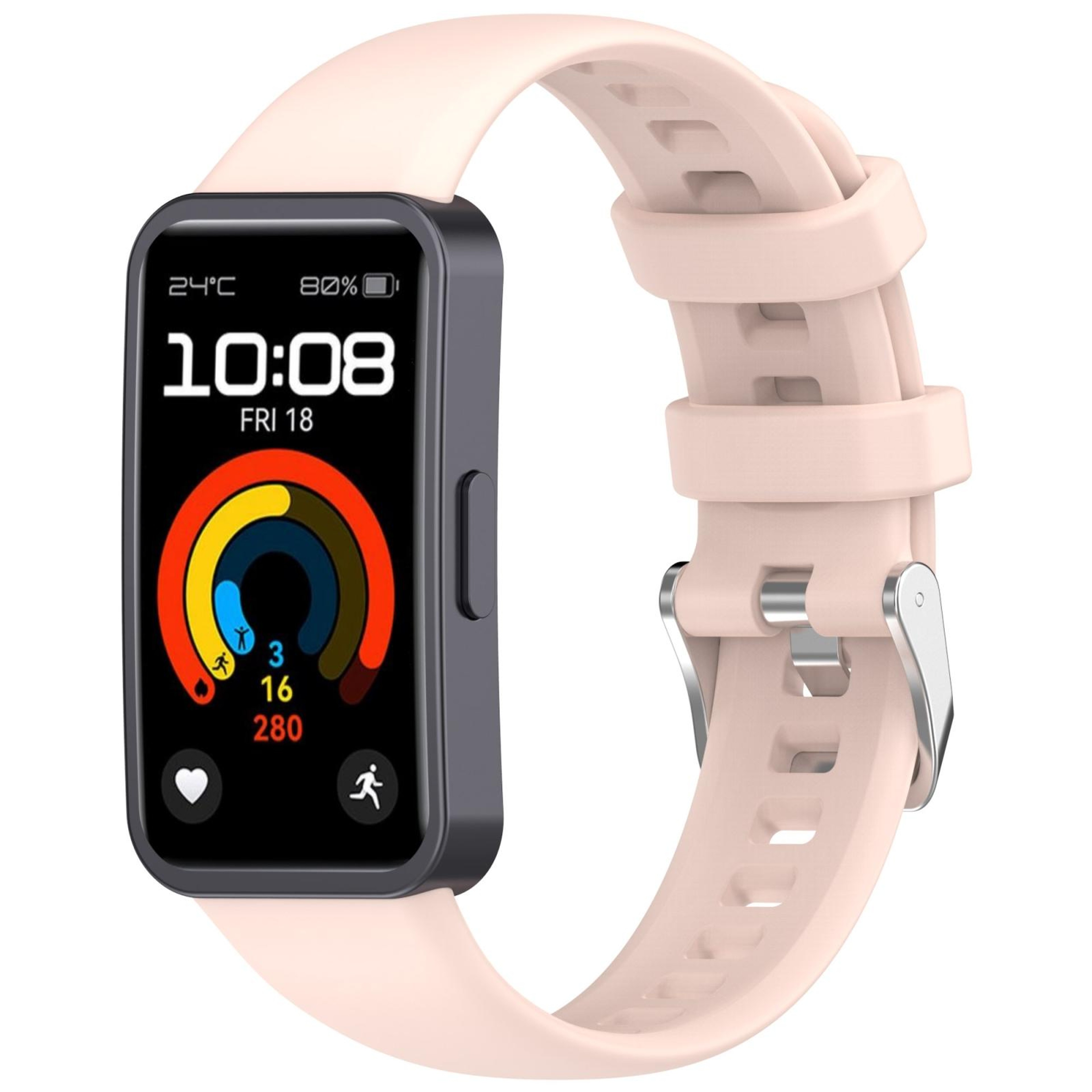 Huawei Band 10 9 8 Silicone Watch Band Soft Replacement Strap With Silver Buckle 12