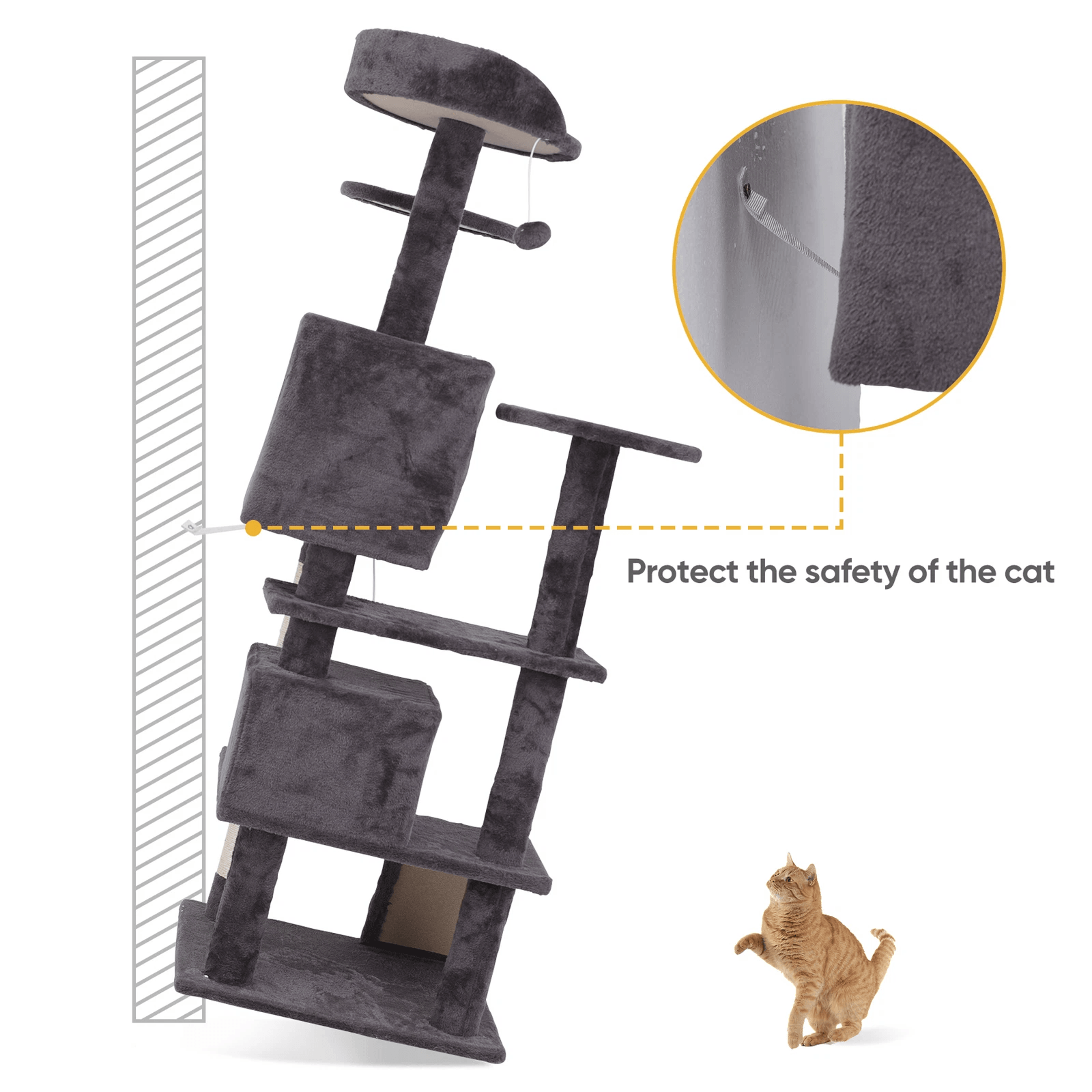Sturdy Cat Tree Tower Activity Center Large Playing Condo House For Rest Multi Level Sisal Scratchi 5