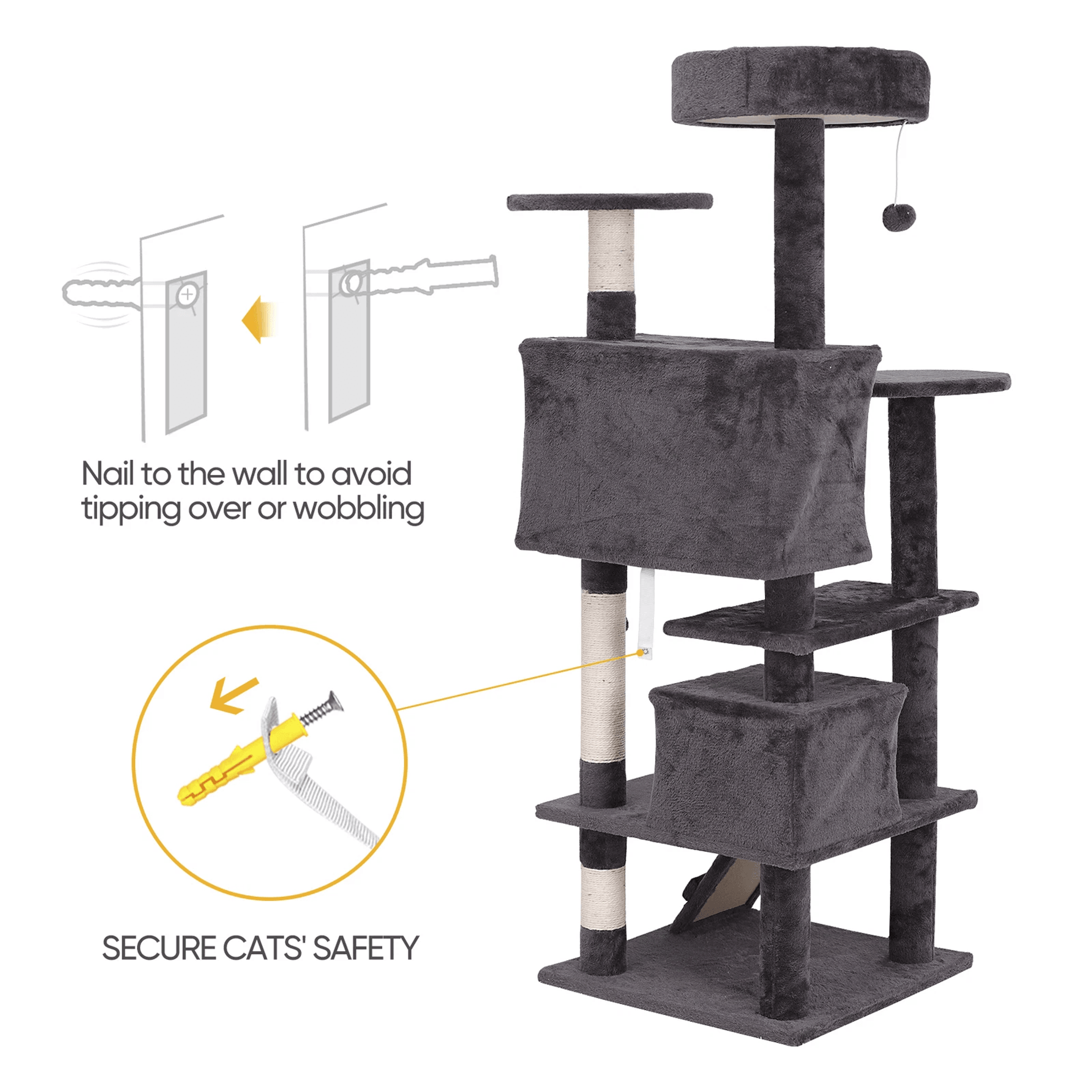 Sturdy Cat Tree Tower Activity Center Large Playing Condo House For Rest Multi Level Sisal Scratchi 6