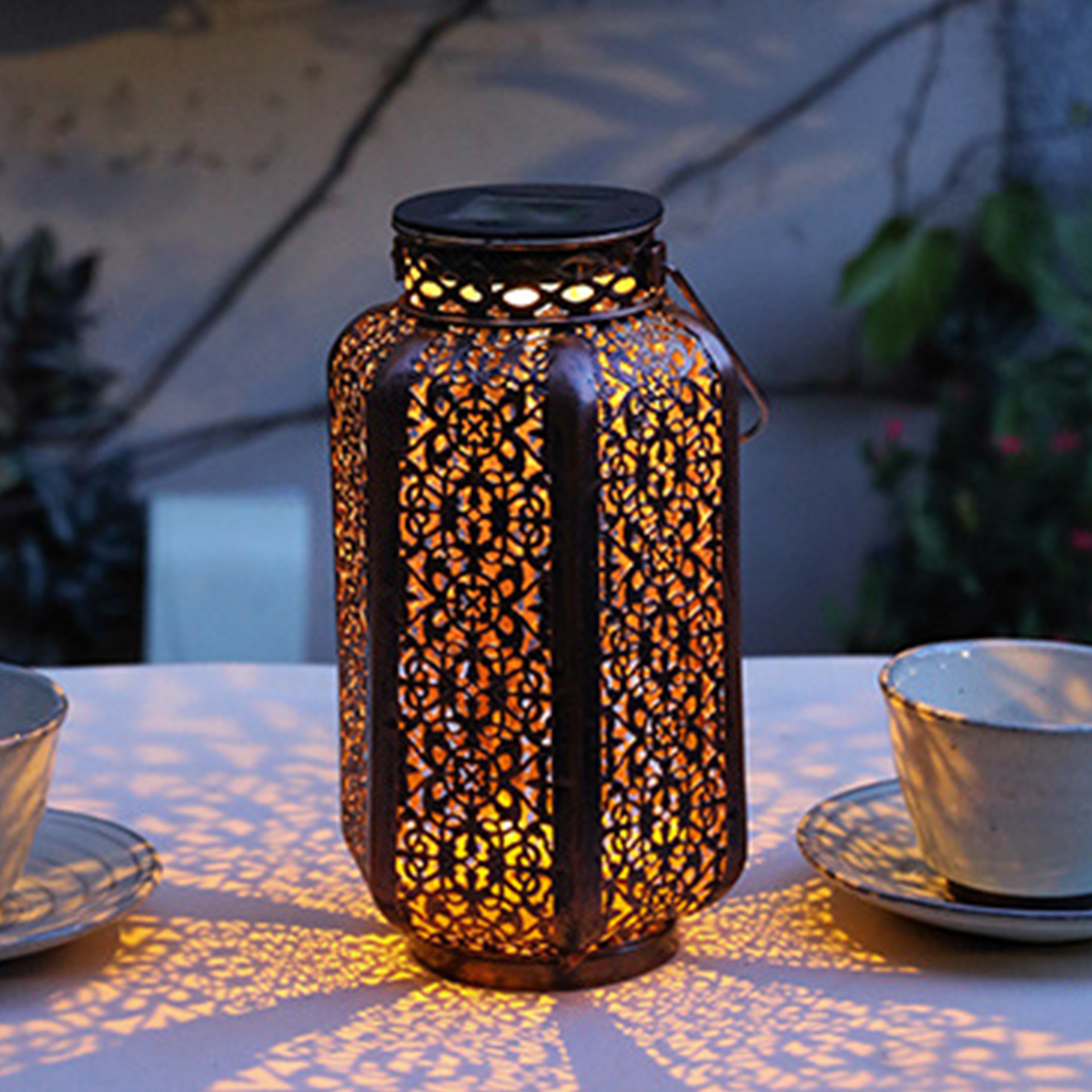 Solar Hanging Lantern, Led Solar Light, Vintage Pathway Lamp, Outdoor Decorative Retro Iron Art Lantern – view 7