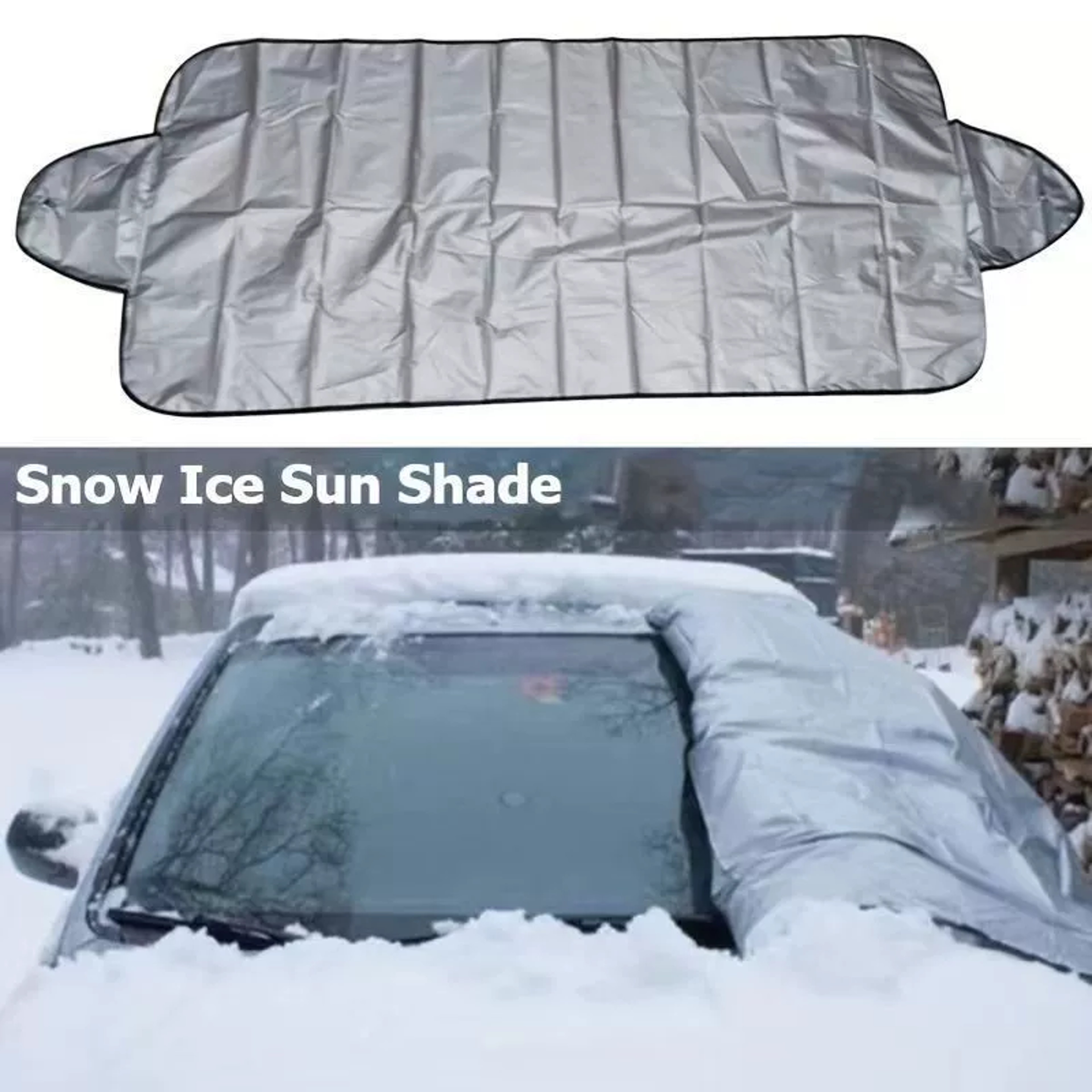 Auto Windscreen Shield, Frost Ice Rain and Sun Protector for Most Cars and SUVs, Universal Car Windshield Snow Cover – view 1