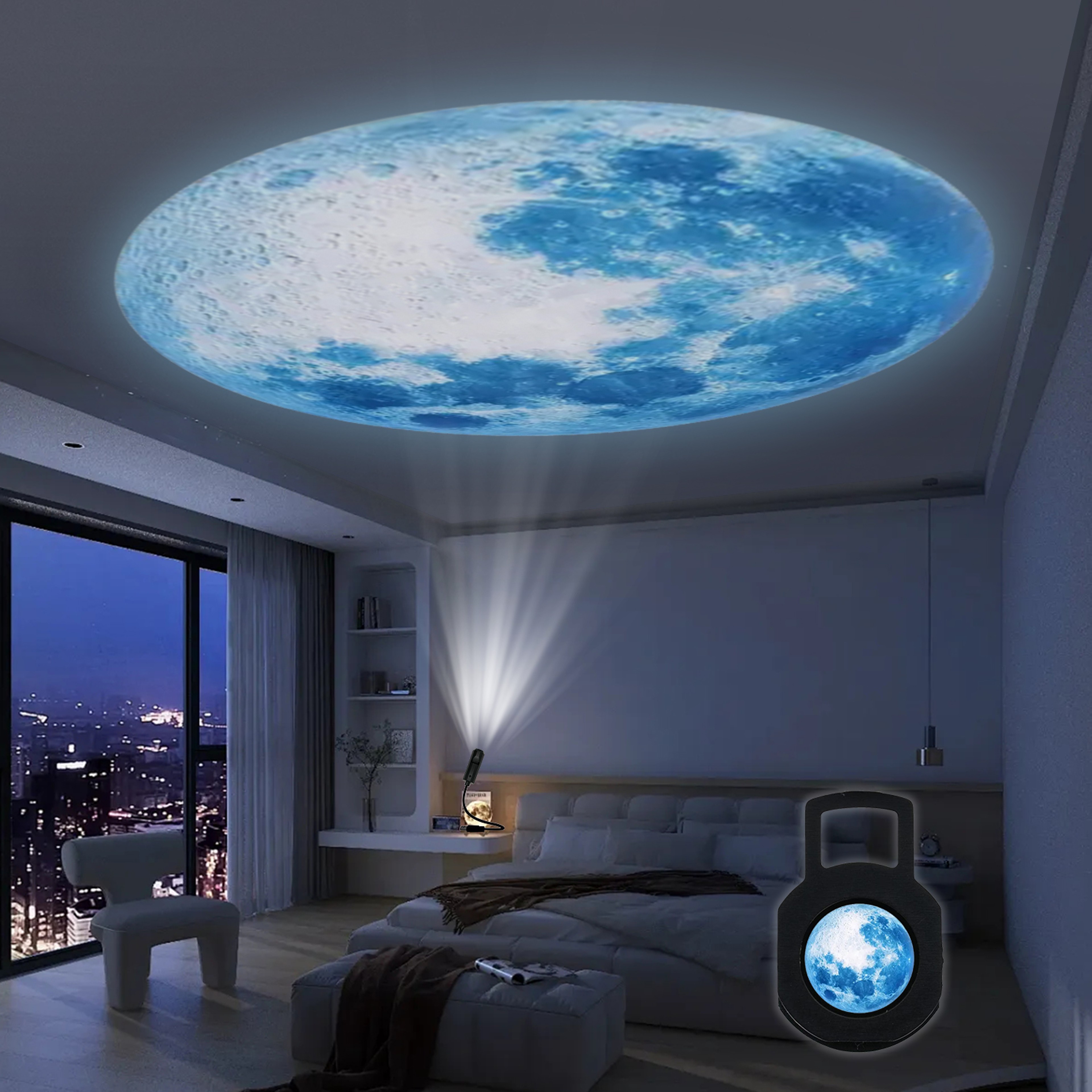 Blue Planet Moon Lamp LED Lamp Home Decor Soft Glow Mood Light For Relaxing Spaces 0