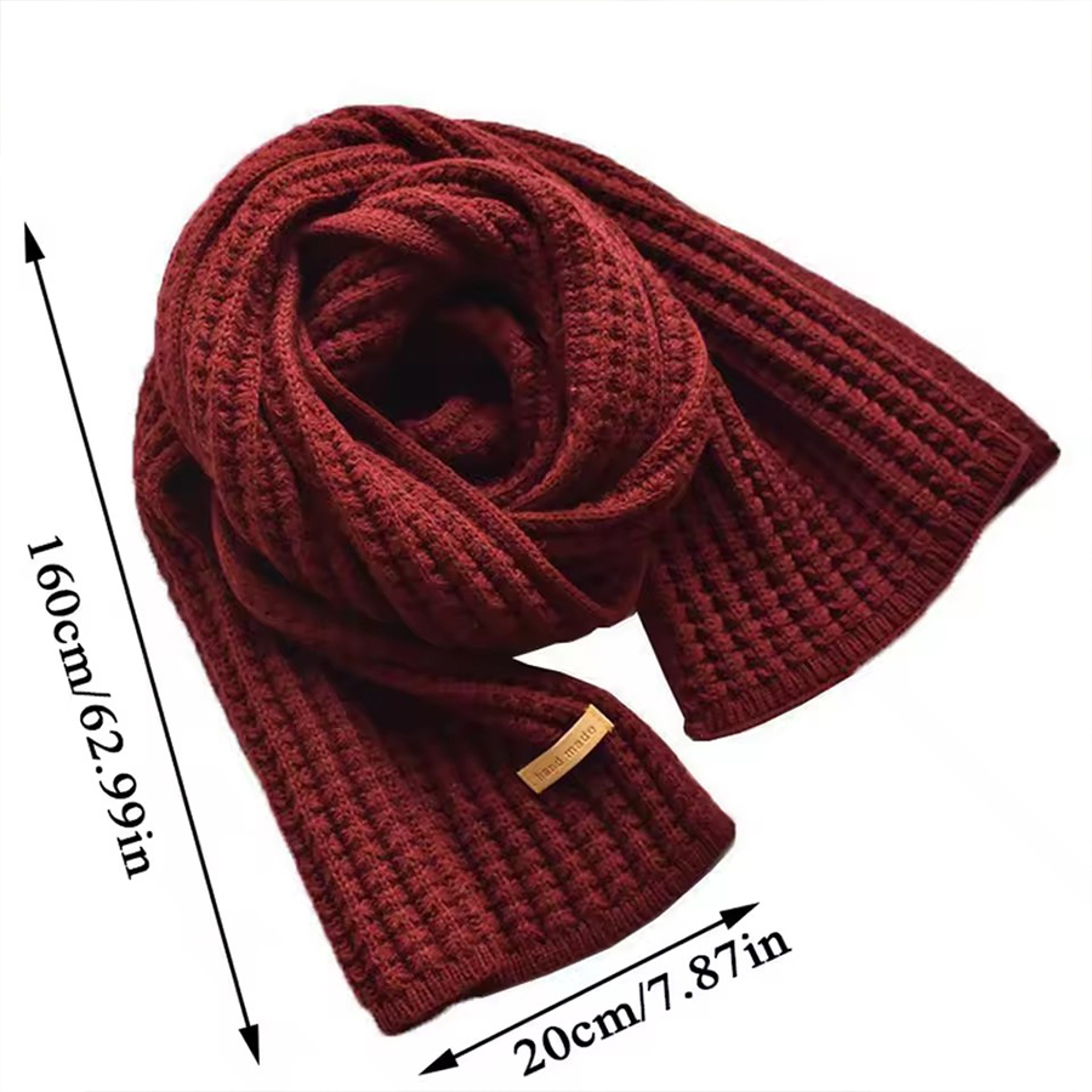 Cashmere Thick Chunky Knit Scarf For Winter Warmth Long And Warm Suitable For Travel And Office Use 3