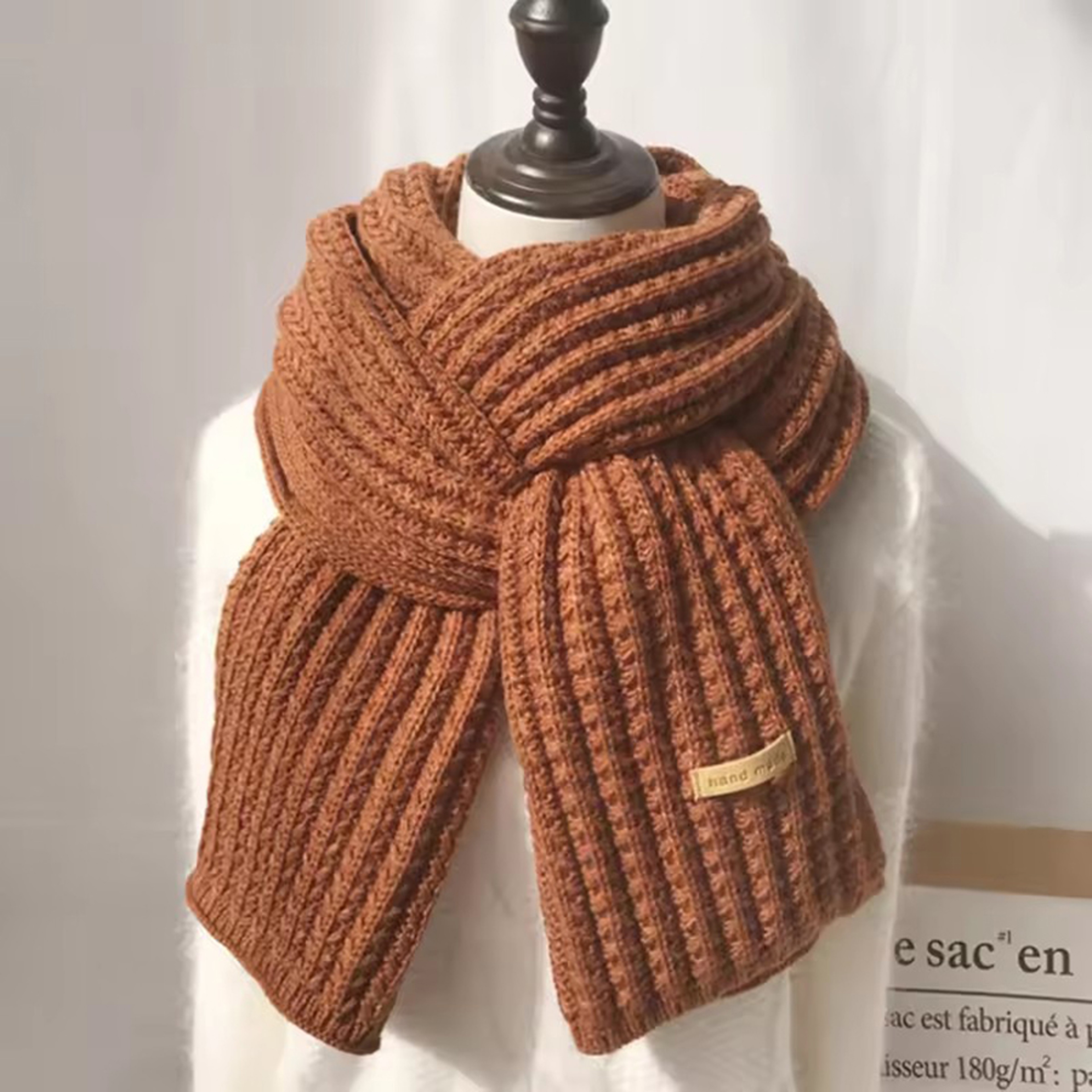 Cashmere Thick Chunky Knit Scarf For Winter Warmth Long And Warm Suitable For Travel And Office Use 6