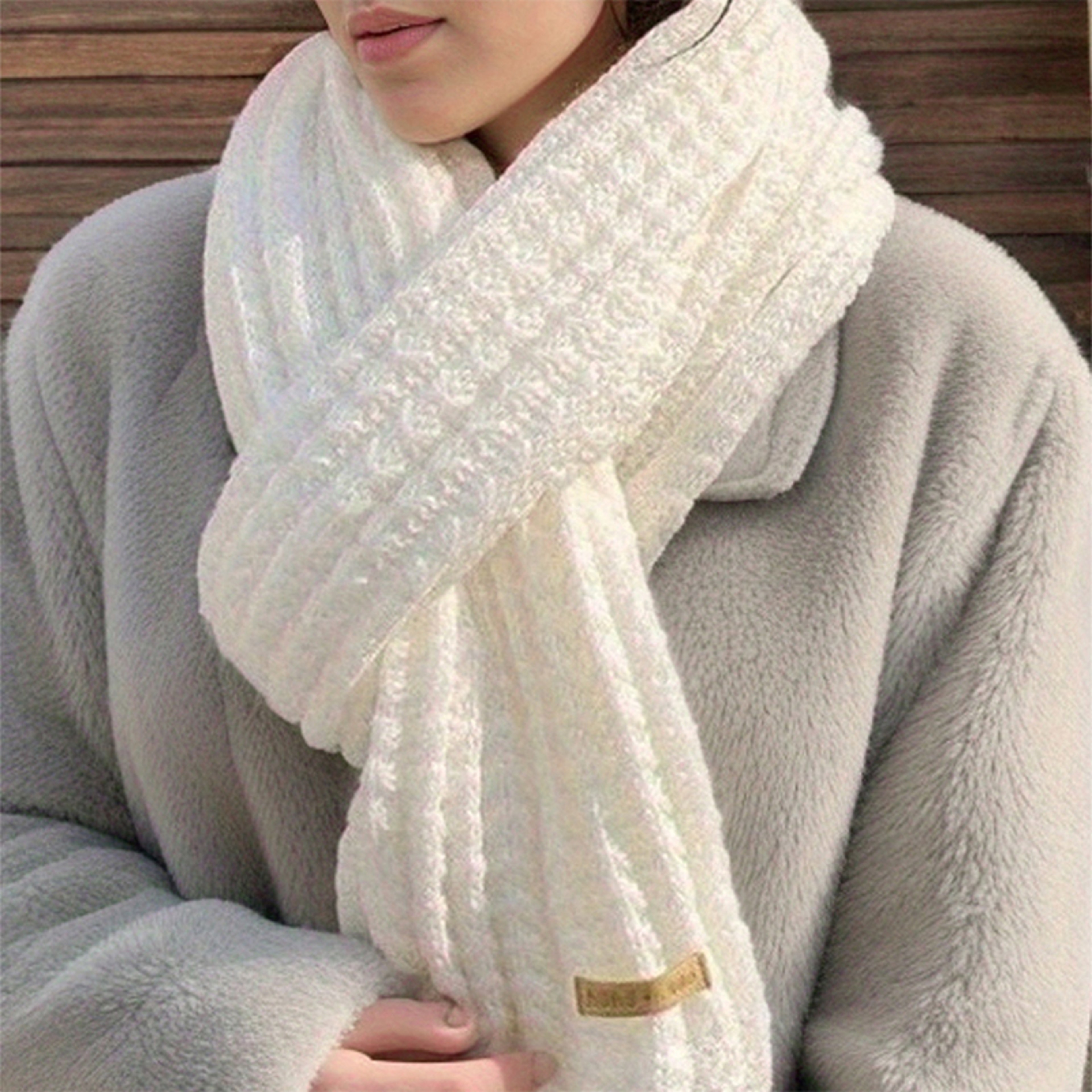 Cashmere Thick Chunky Knit Scarf For Winter Warmth Long And Warm Suitable For Travel And Office Use 4