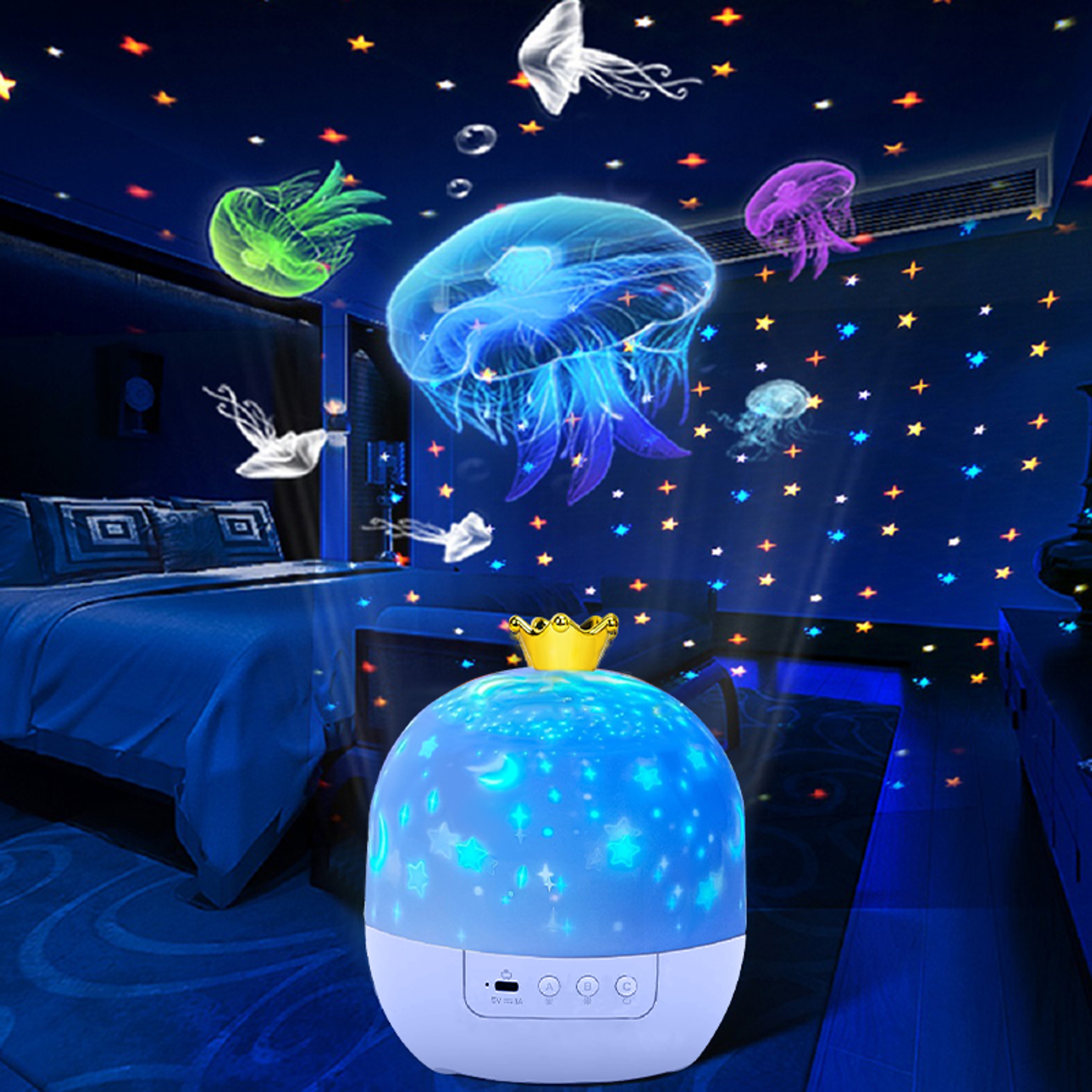 Kids Projector for Bedroom, Ocean Night Light Projector, Stars Projector for Ceiling, Night Light for Kids Decor – view 1