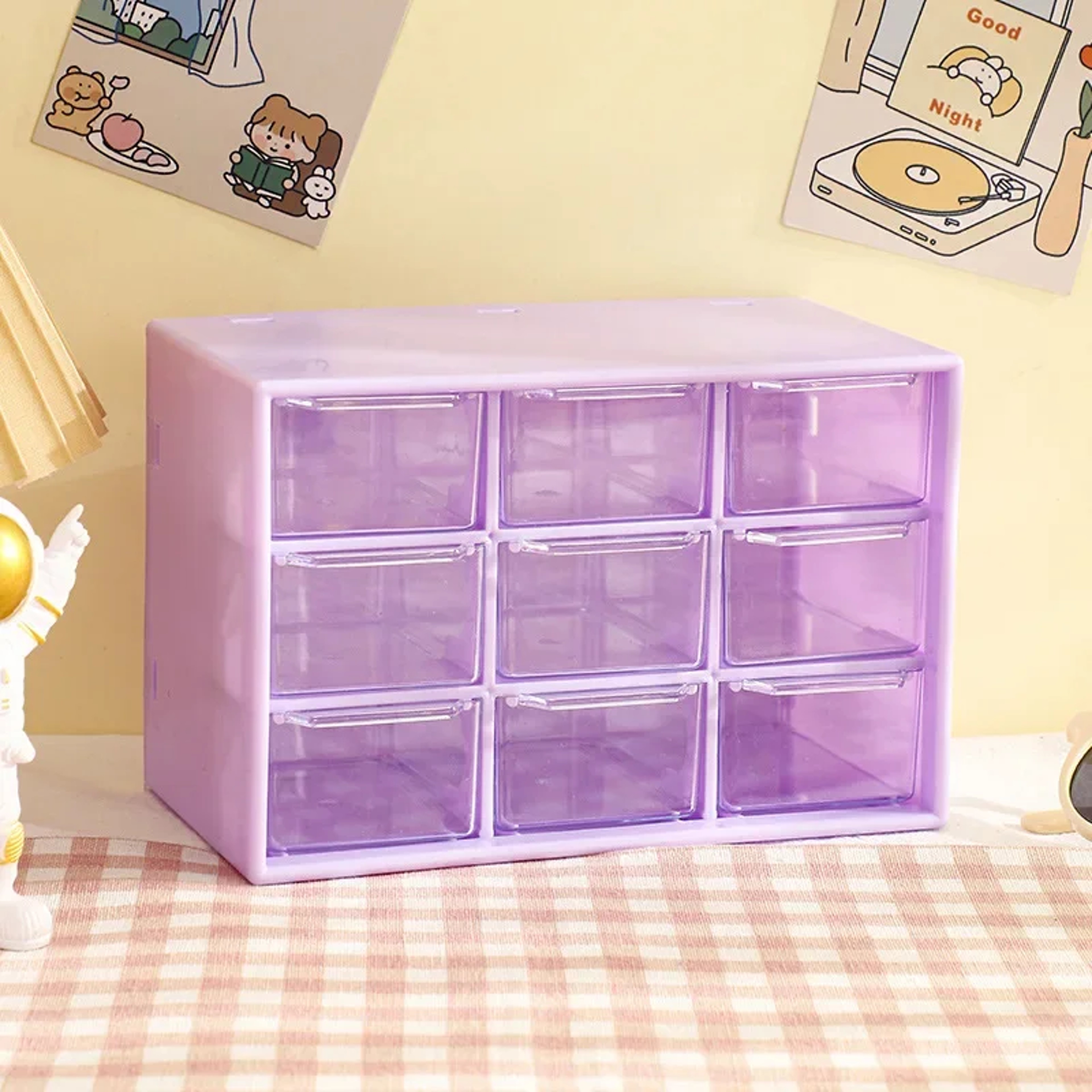 Cute Desktop Storage Boxes Organizer, Transparent Wall-mounted Student Desk Sundries Storage Box – view 11