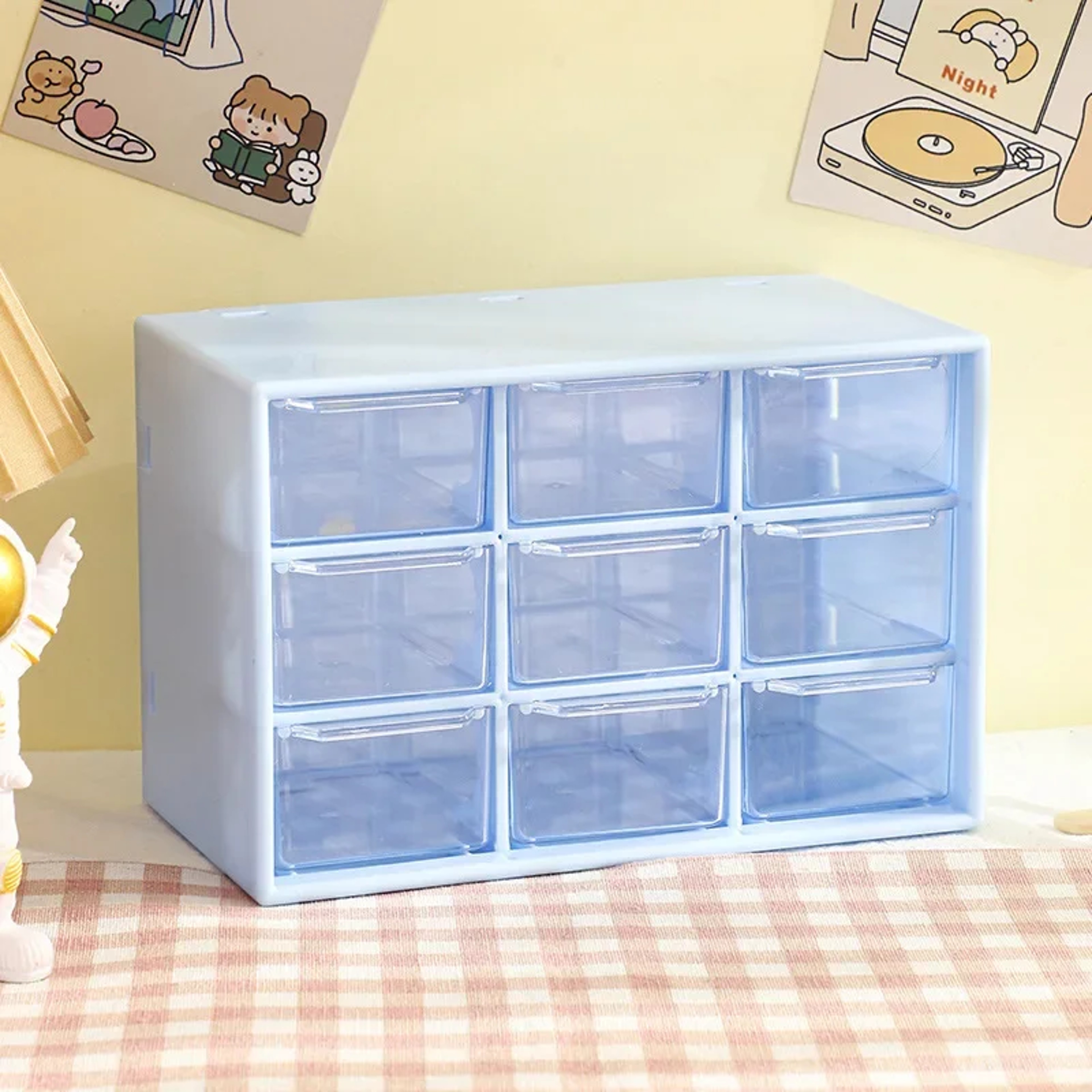 Cute Desktop Storage Boxes Organizer, Transparent Wall-mounted Student Desk Sundries Storage Box – view 13
