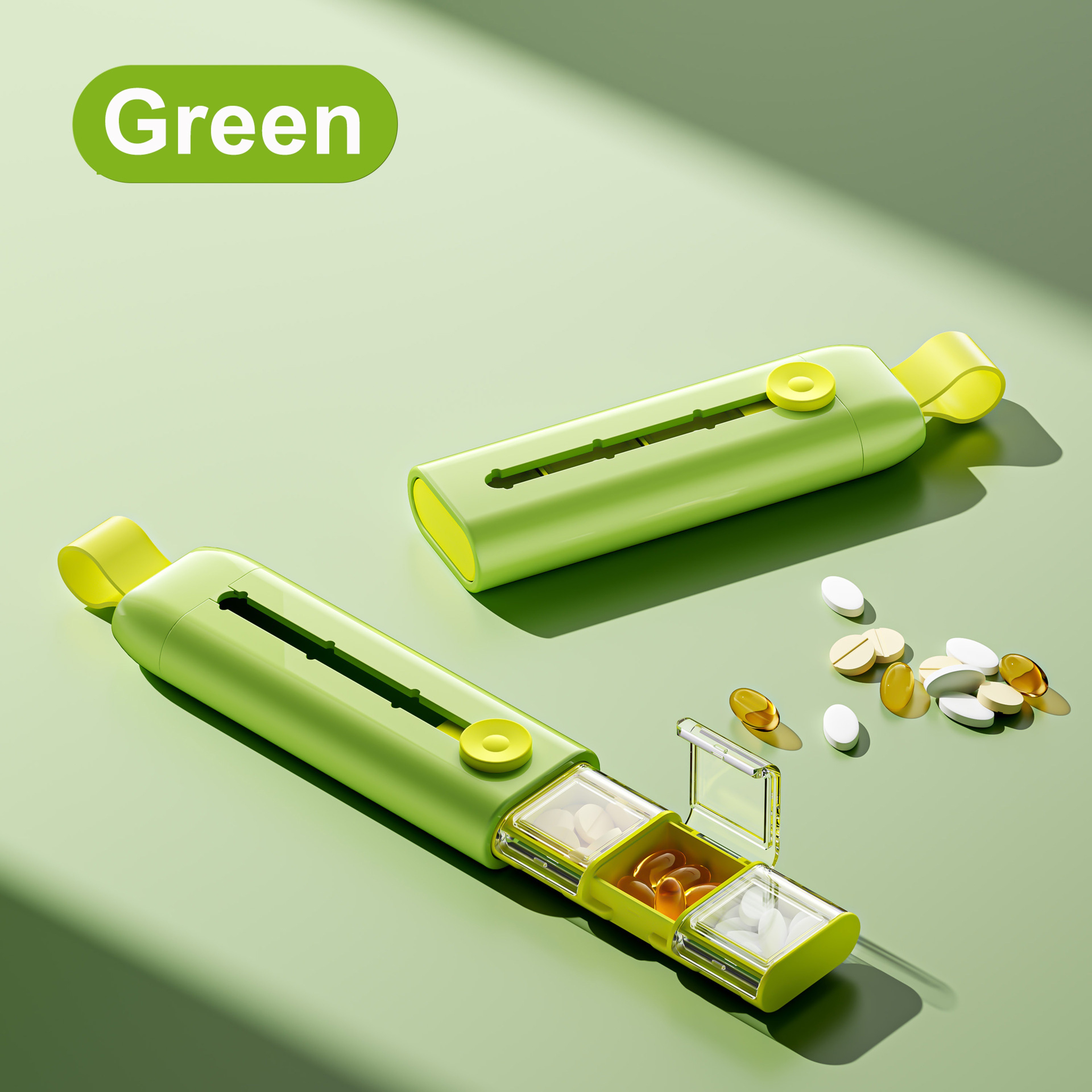 Compartments Anti-Spill Pill Organizer, Push Pop Slide Travel Case, BPA-Free and Food-Grade for Vitamins Supplements – view 11