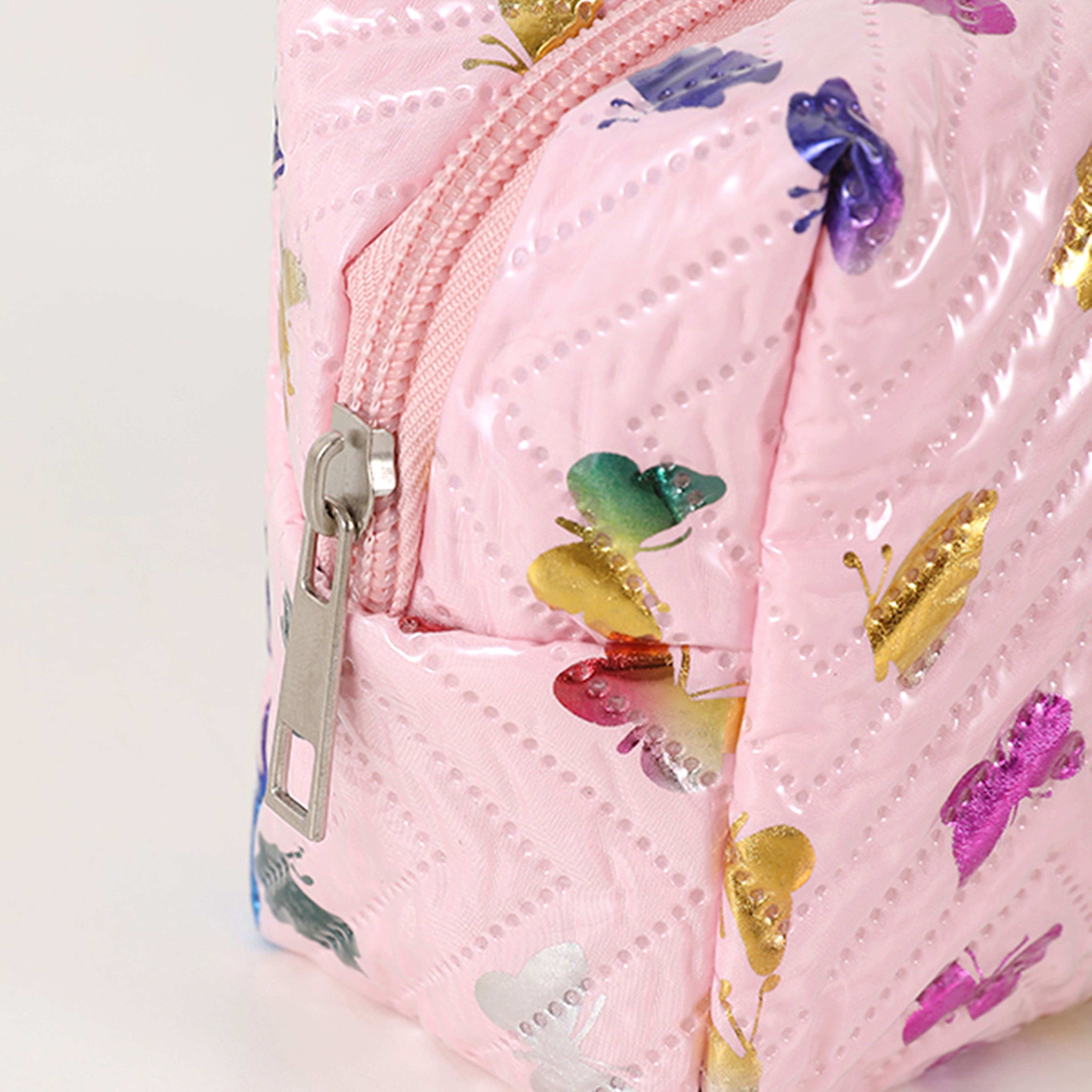 PU Leather Pencil Storage Box, Colorful Glossy Butterfly Print, Portable Desk Organizer for Office – view 4