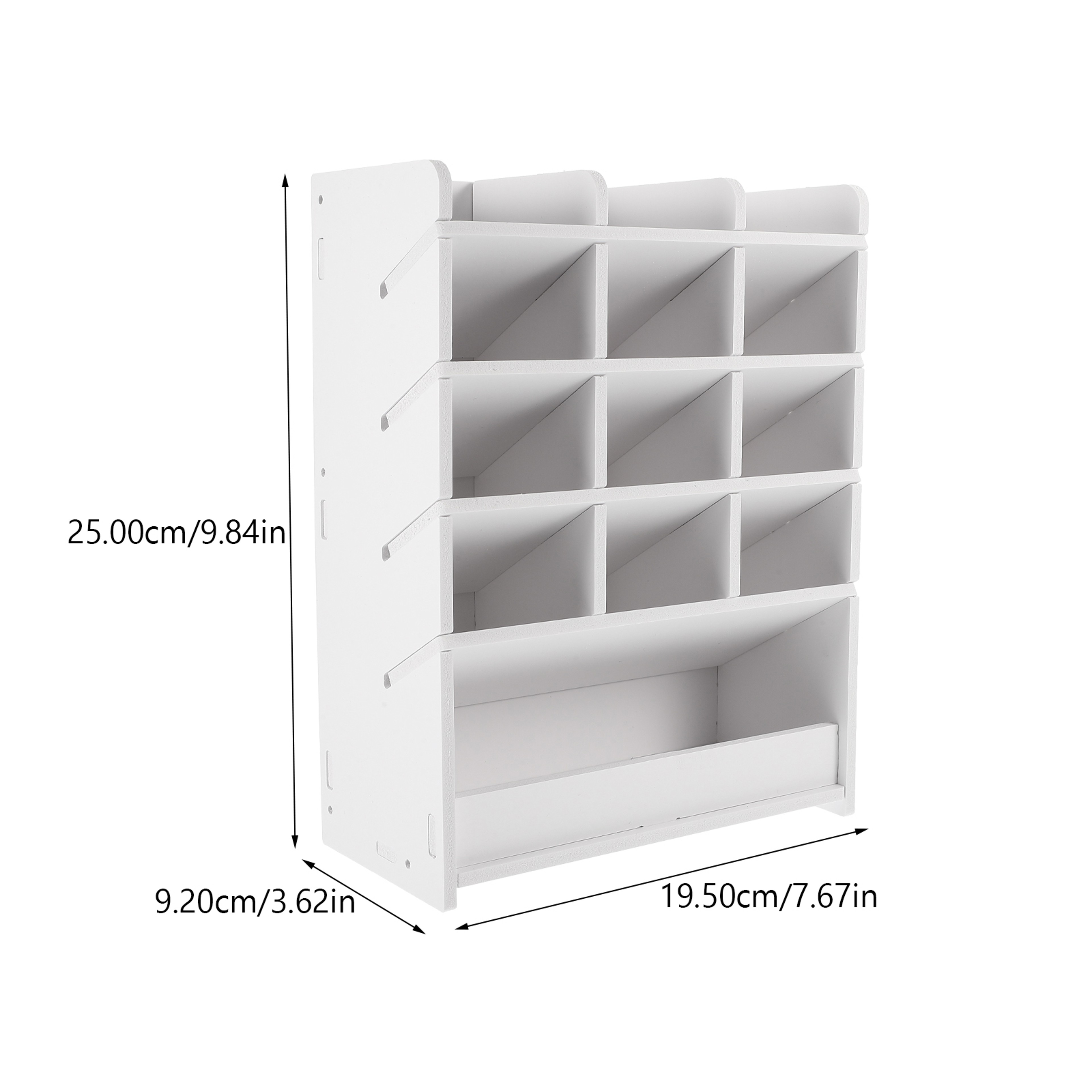 Desktop Storage Box Wood Organizer Office Pen Stand Multicompartment For School And Living Room 3