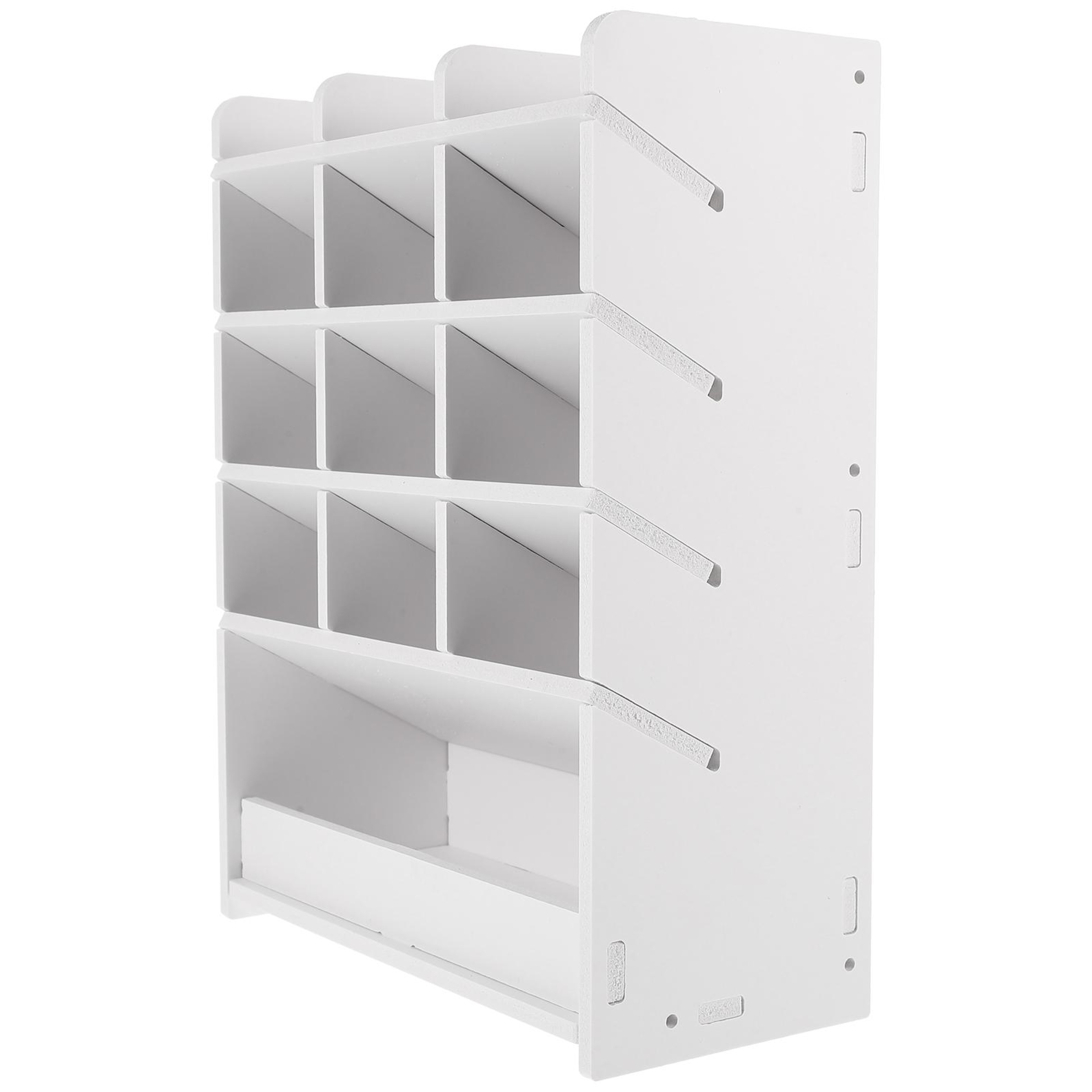 Desktop Storage Box Wood Organizer Office Pen Stand Multicompartment For School And Living Room 4