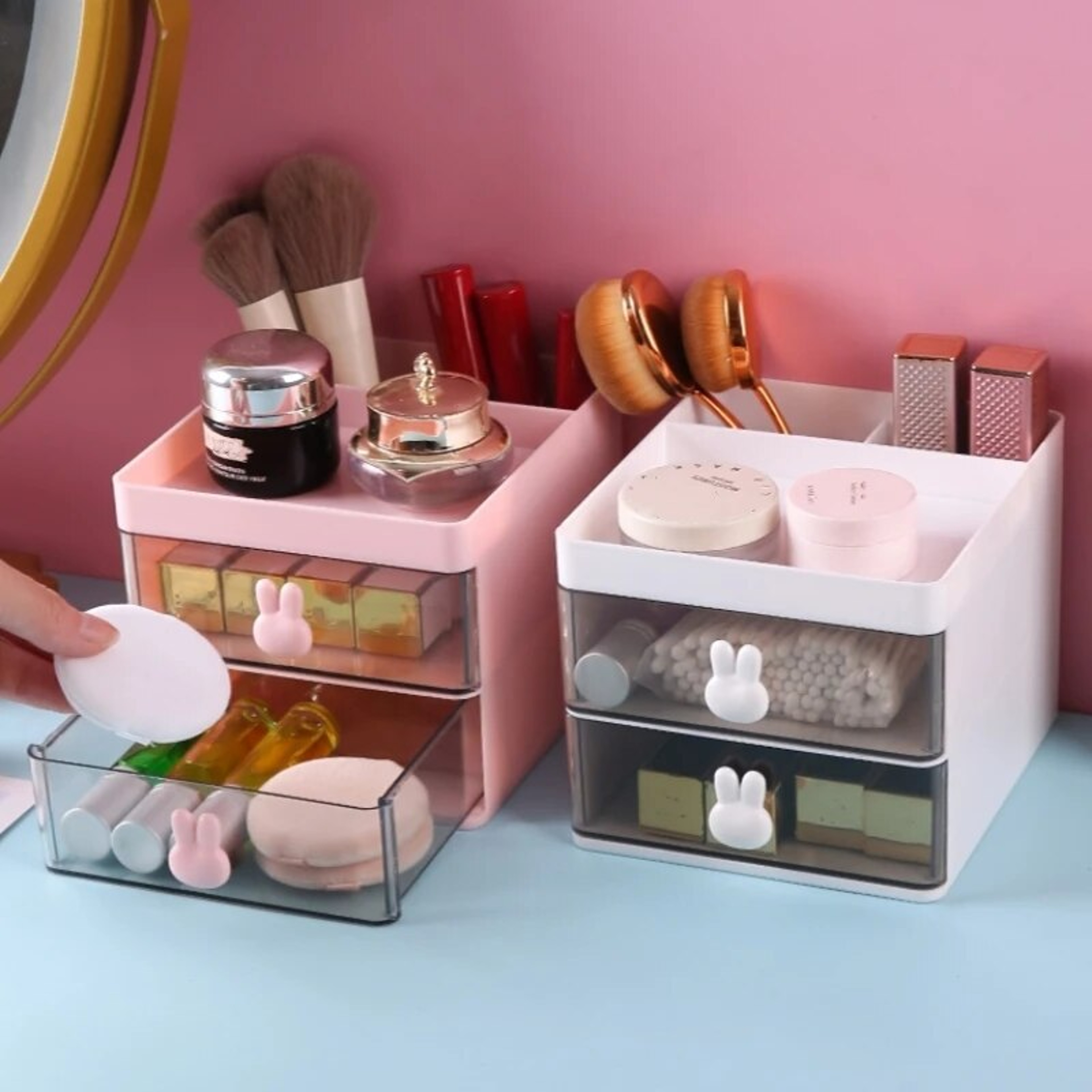 Compact Desk Organizer with Drawer, Makeup Organizer, Office Storage Box for Pens, Mobile Phones, and Business Cards – view 2