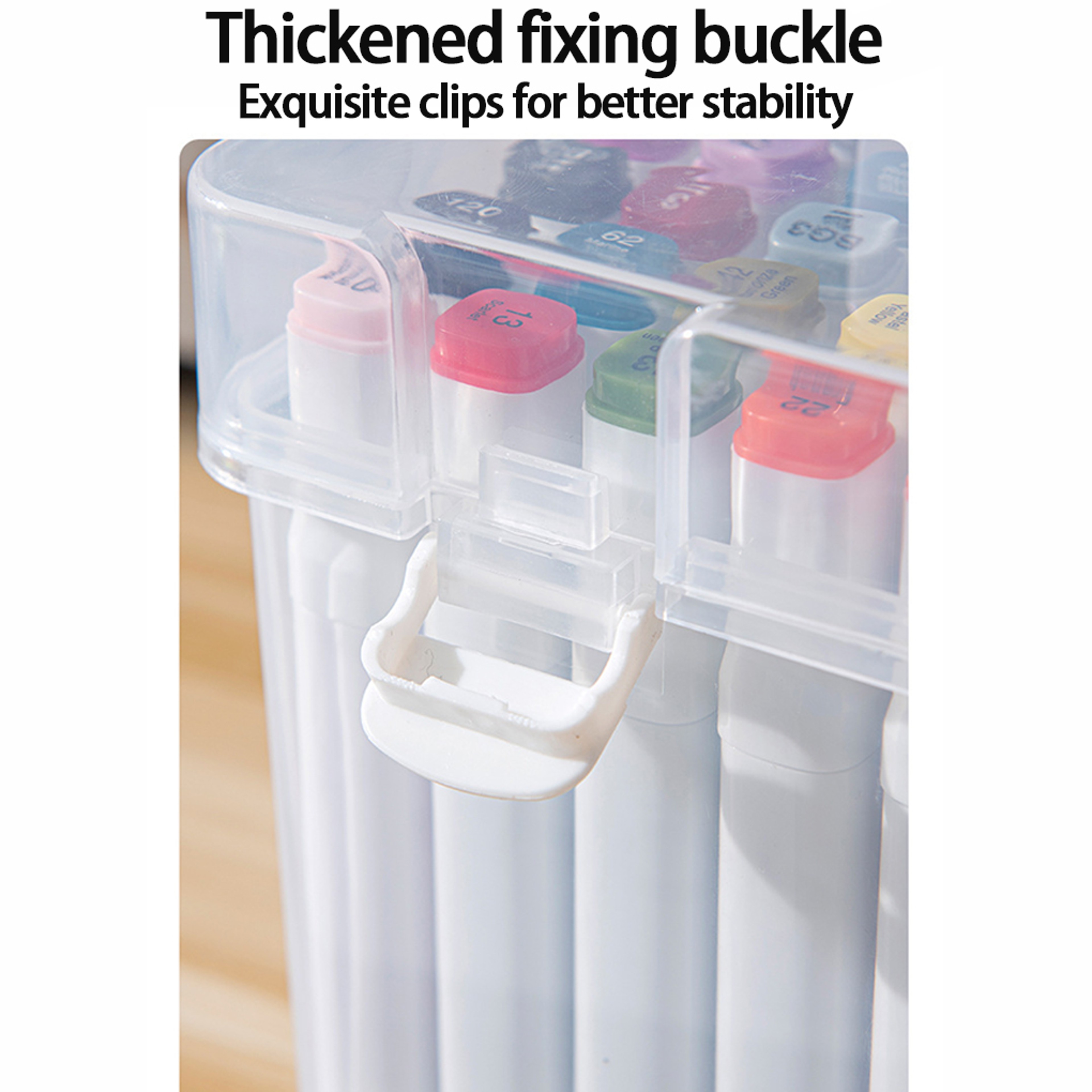 Transparent Waterproof Marker Pen Organizer MultiSlot Handheld Storage Box For Desk And Students 3