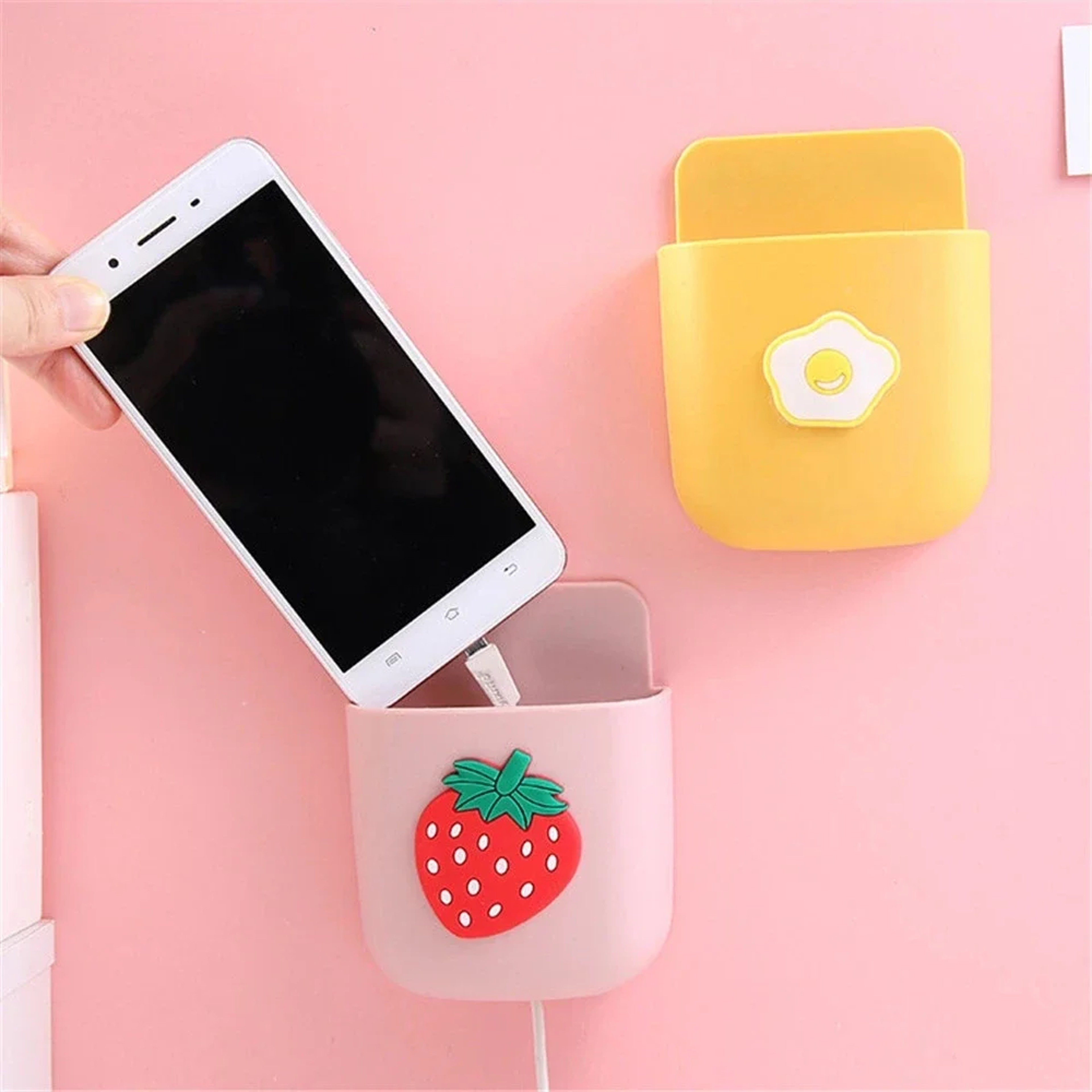 Cute Storage Rack Desk Organizer For Pen Holder Self Adhesive Stationery Holder Mobile Phone Holder 0