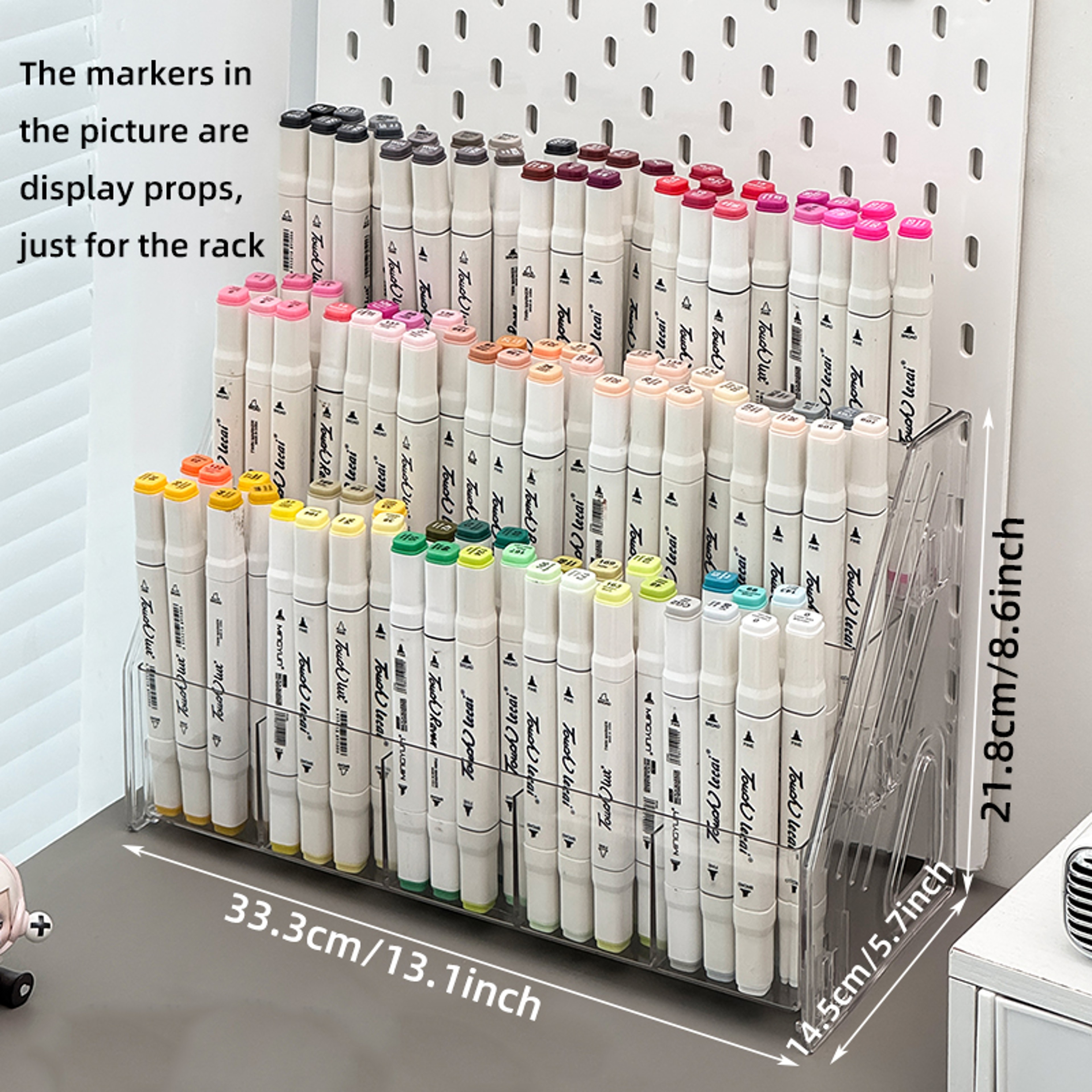 Multi-Compartment Desk Storage Box, Large Capacity Staircase Pen Holder Organizer for Markers & Art Supplies – view 7