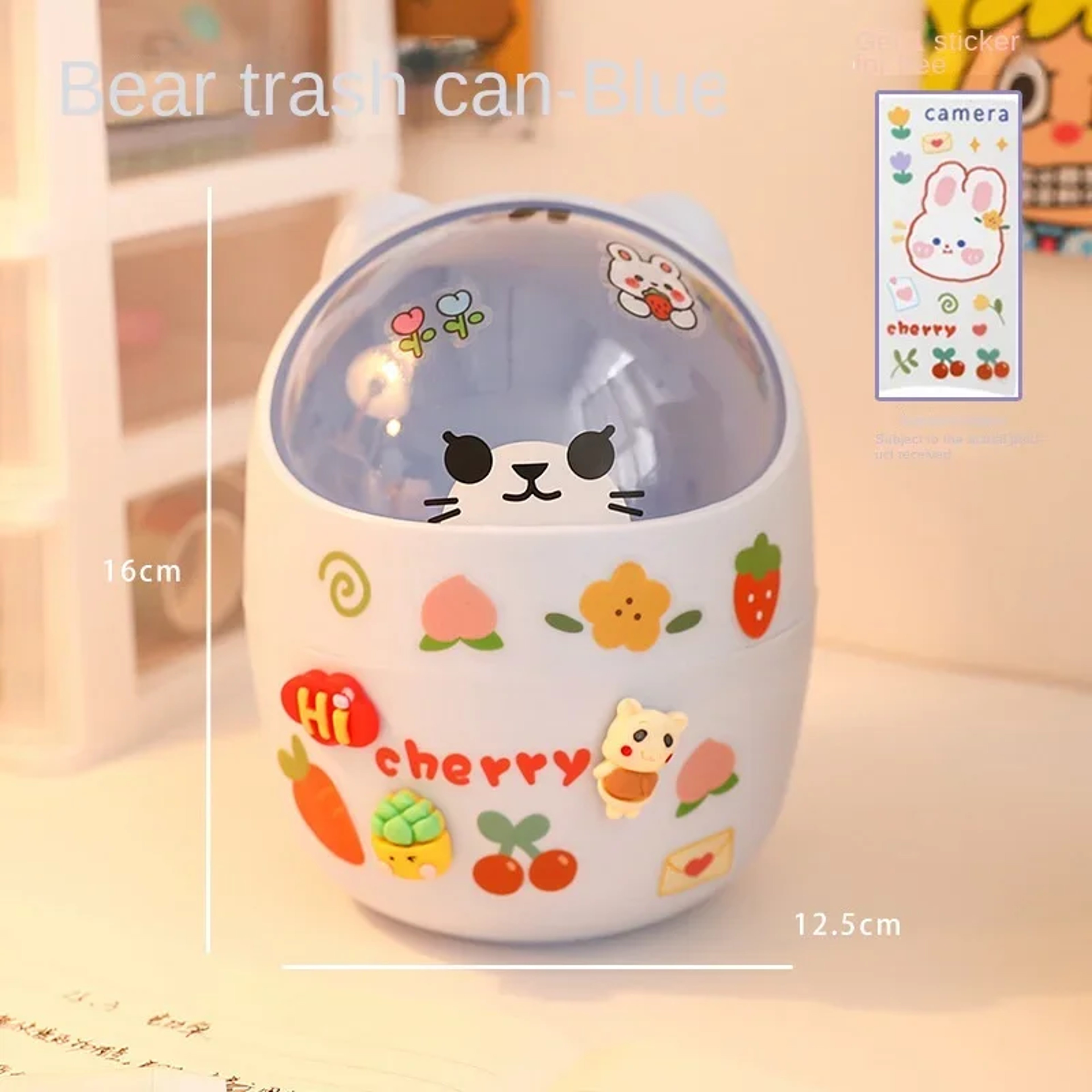 Acrylic Pen Holder Desktop Organizer Cute Office Stationery Cosmetics Storage Box 4