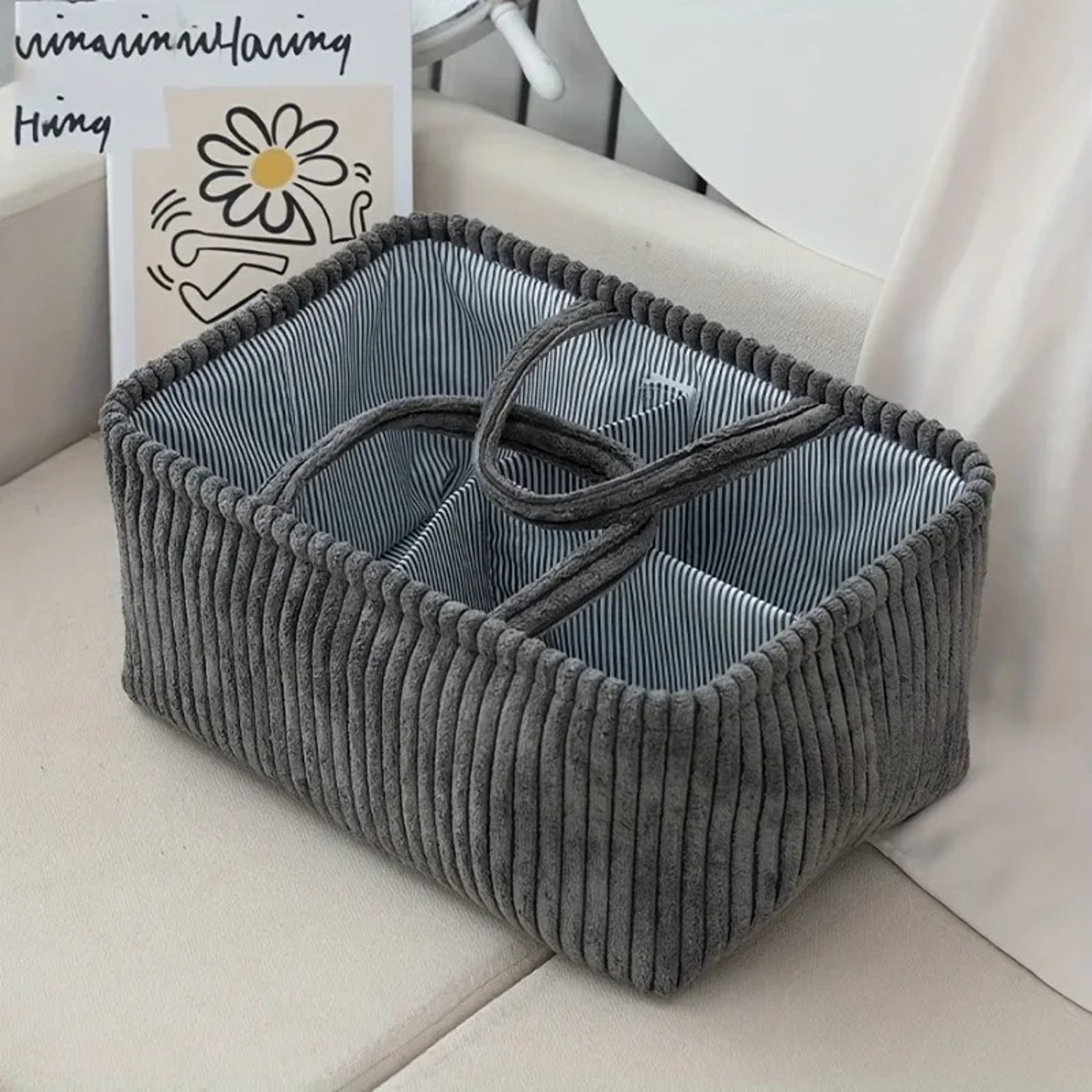 MultiCompartment Organizer For Baby Clothes Toys  Home Decor Large Bohemian Storage Basket 5