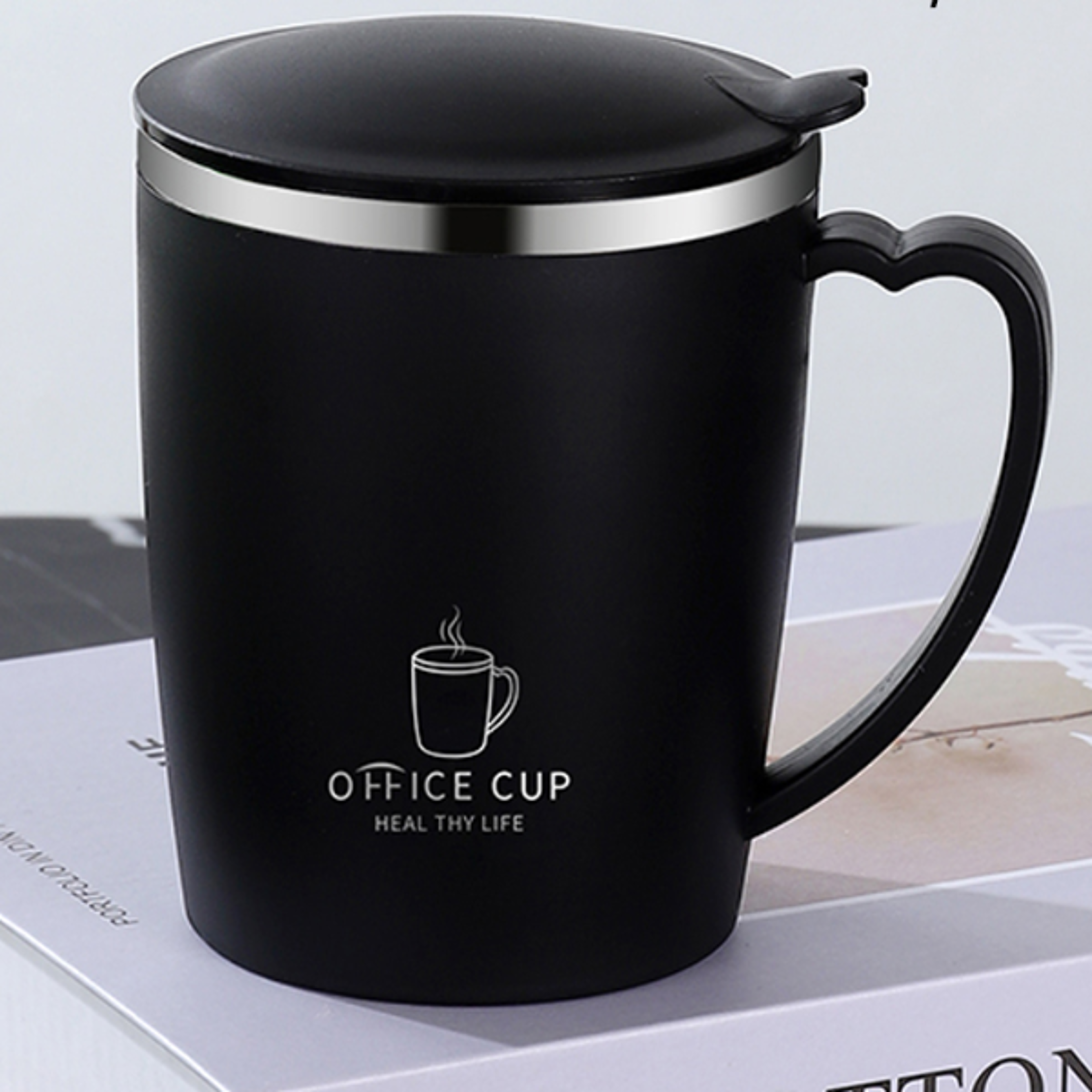 Stainless Steel Thermos Mug Coffee Cup With Handle Leak Proof Insulated Vacuum Flask Portable Ther