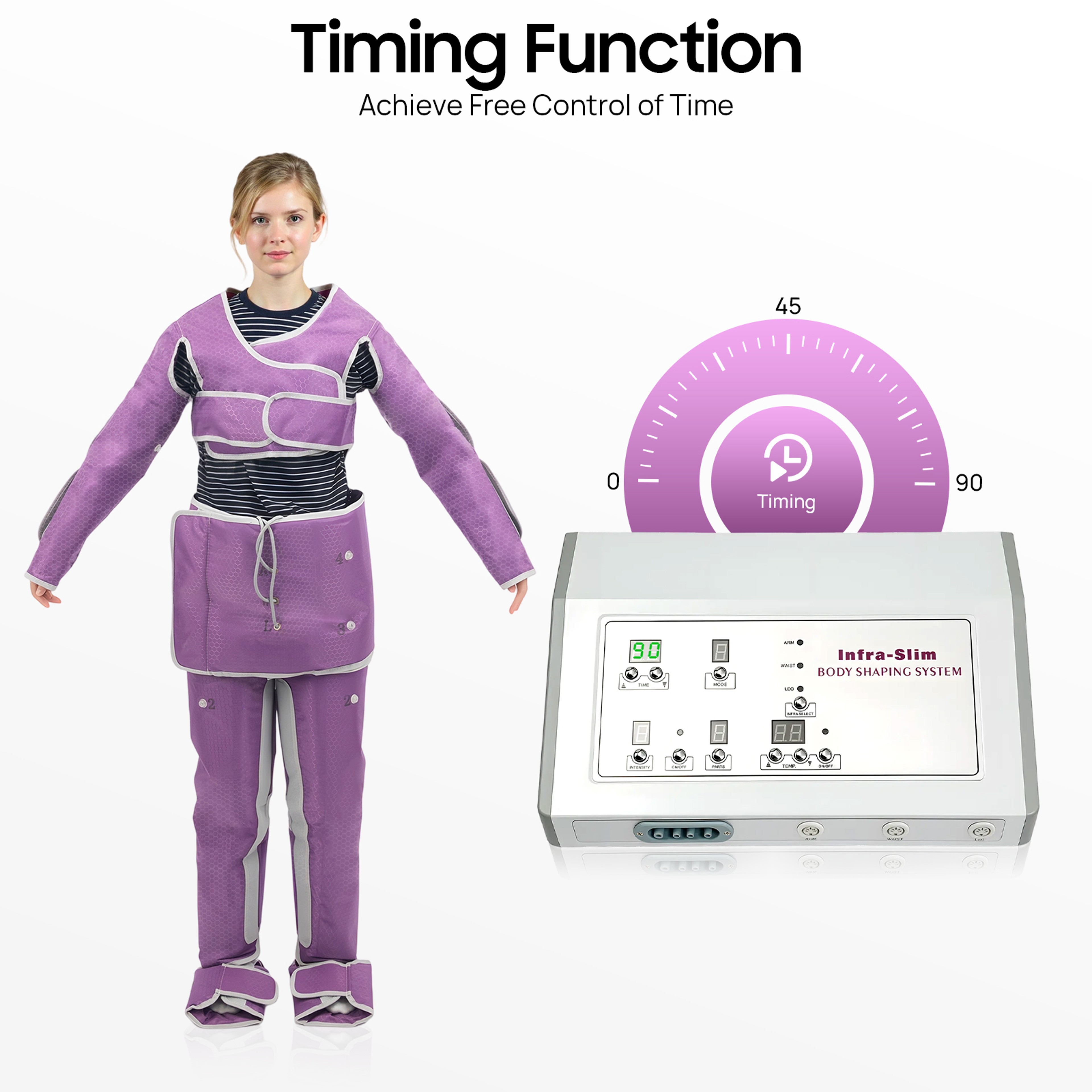 Adjustable Air Pressure Body Slimming Suit, Heating Massage Device for Home Beauty Salon Relief – view 3