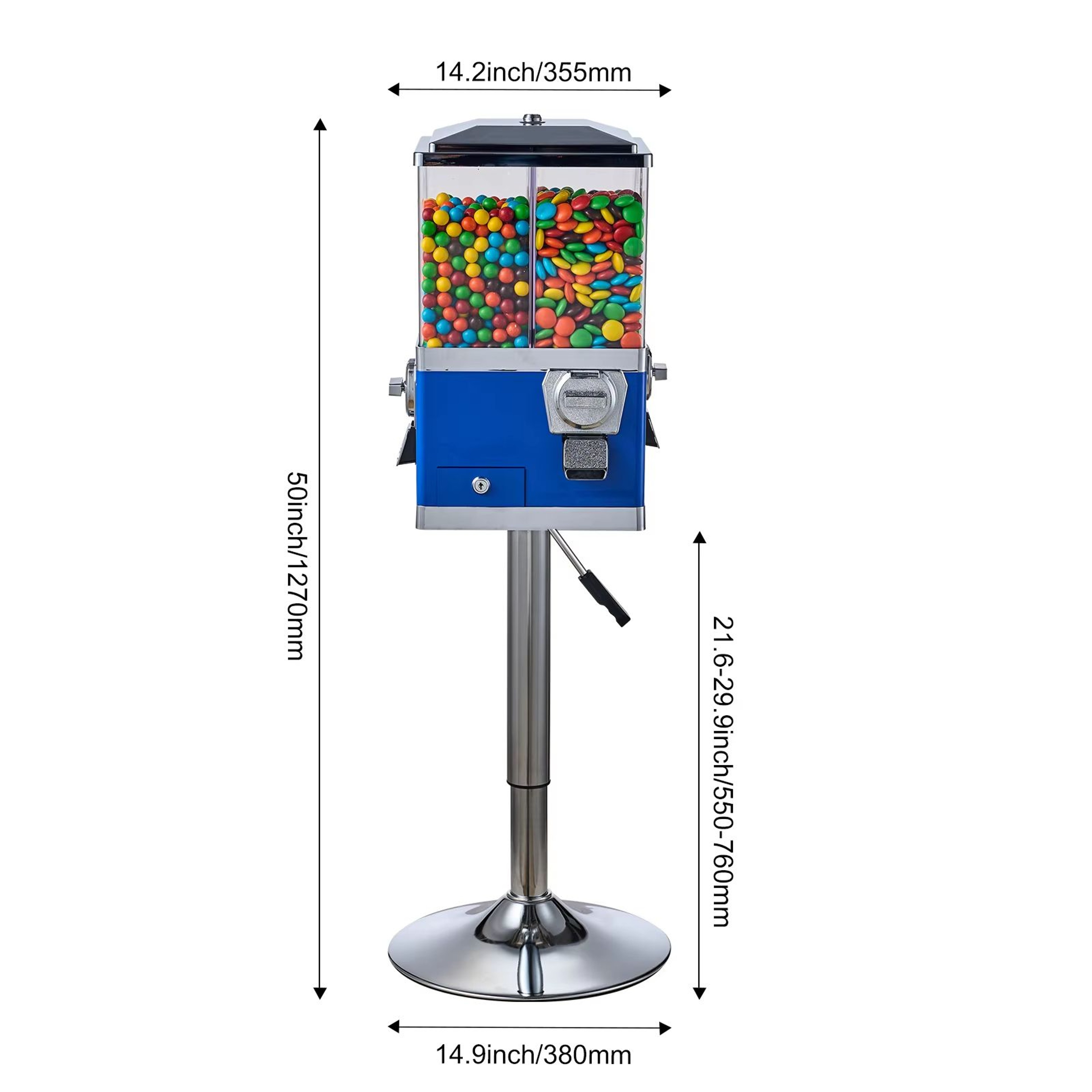 Rotatable Commercial Candy Vending Machine Stand Toy Capsules Bouncy Balls Nut Compartment 7