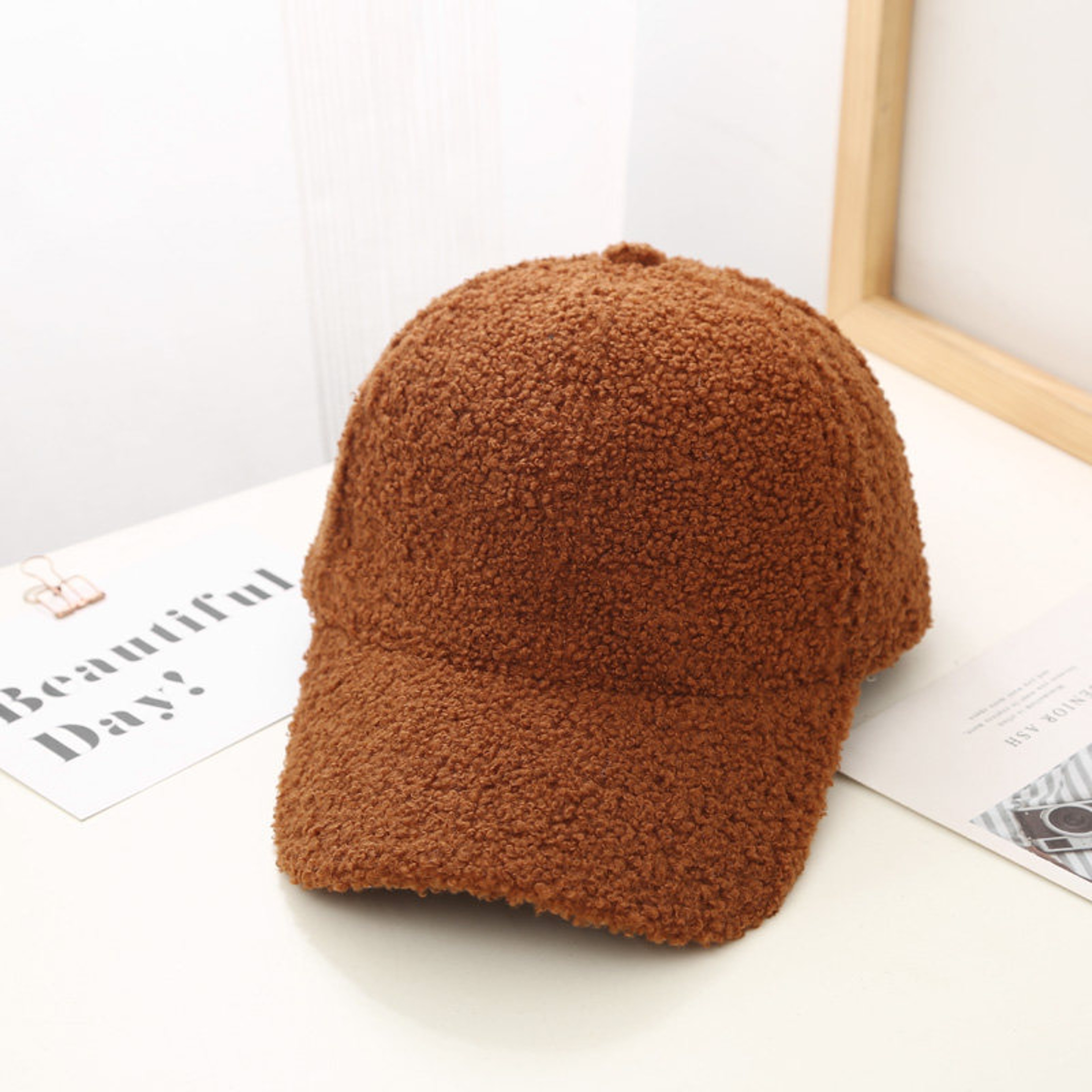 Plush Baseball Caps Spring Autumn Winter Baseball Cap Women Tide Warm Lamb Wool Hats 4