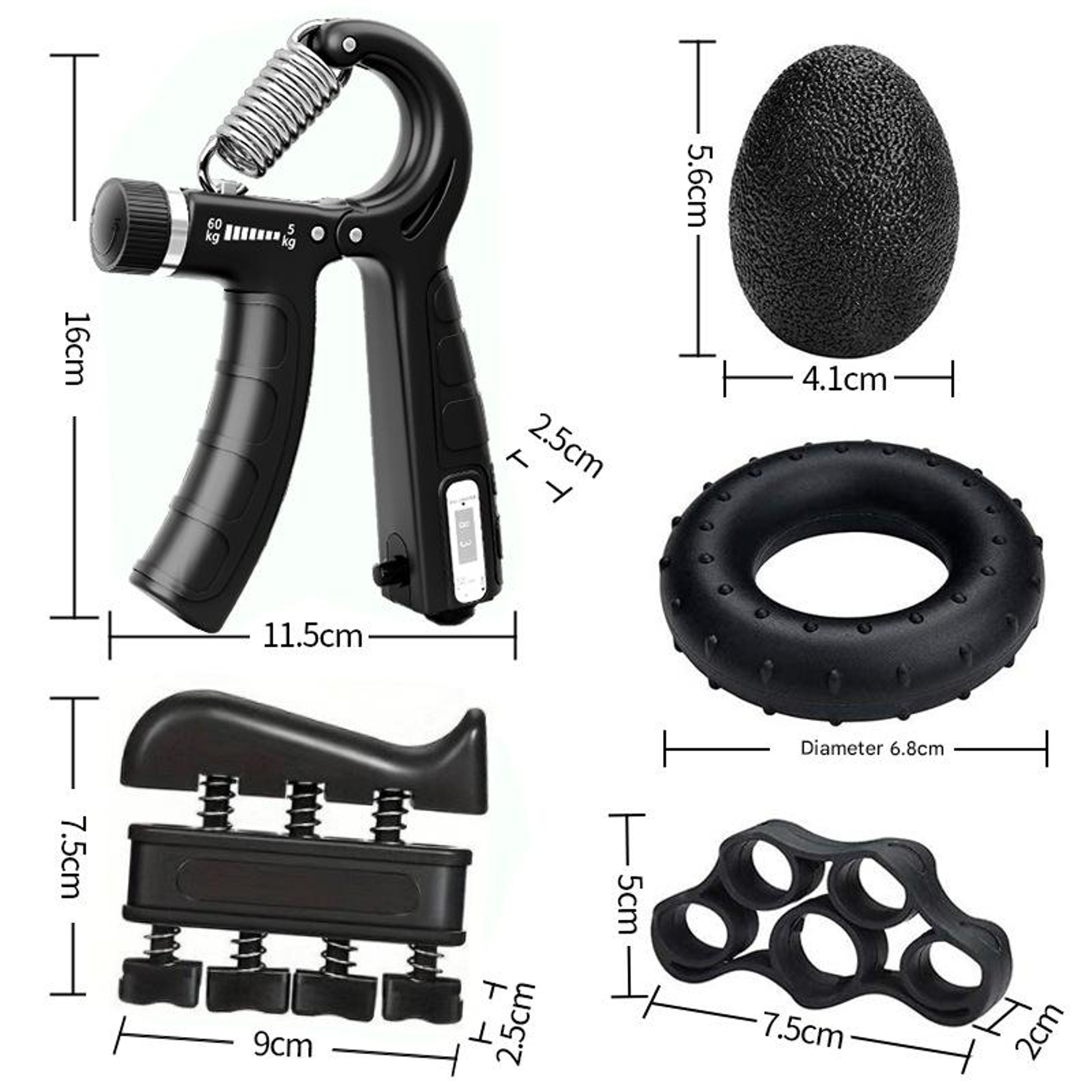 Finger Trainer Set Grip Strength Enhancer Hand Grip Trainer Muscle Ring Stretcher 4