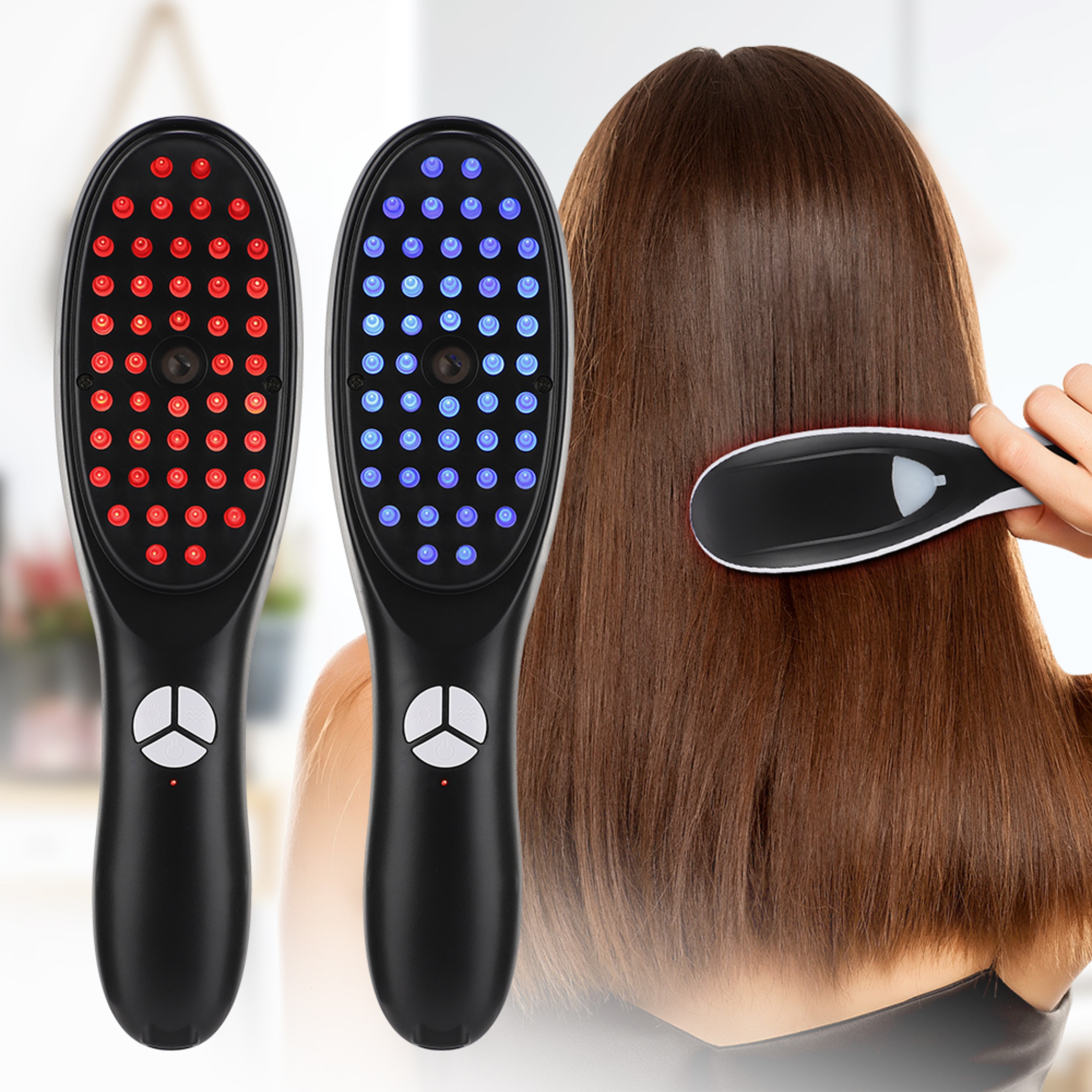 Vibration Head Massager Brush LED Anti Hair Loss Electric Spray Massage Comb Hair Growth Scalp Liqu 0