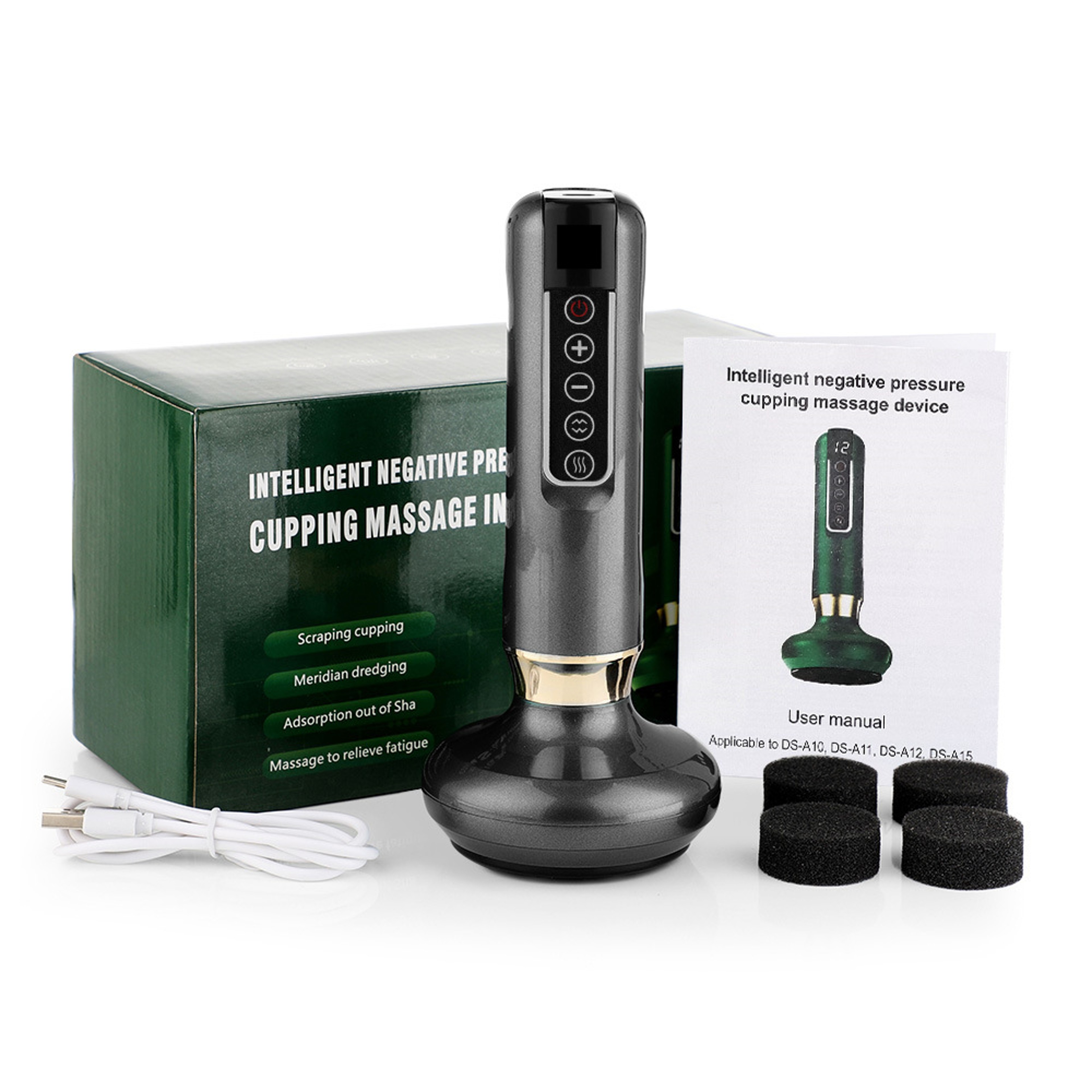 Rechargeable Cupping Device, Smart Vacuum Massage Handheld Cellulite Massager, Infrared Red Light – view 5