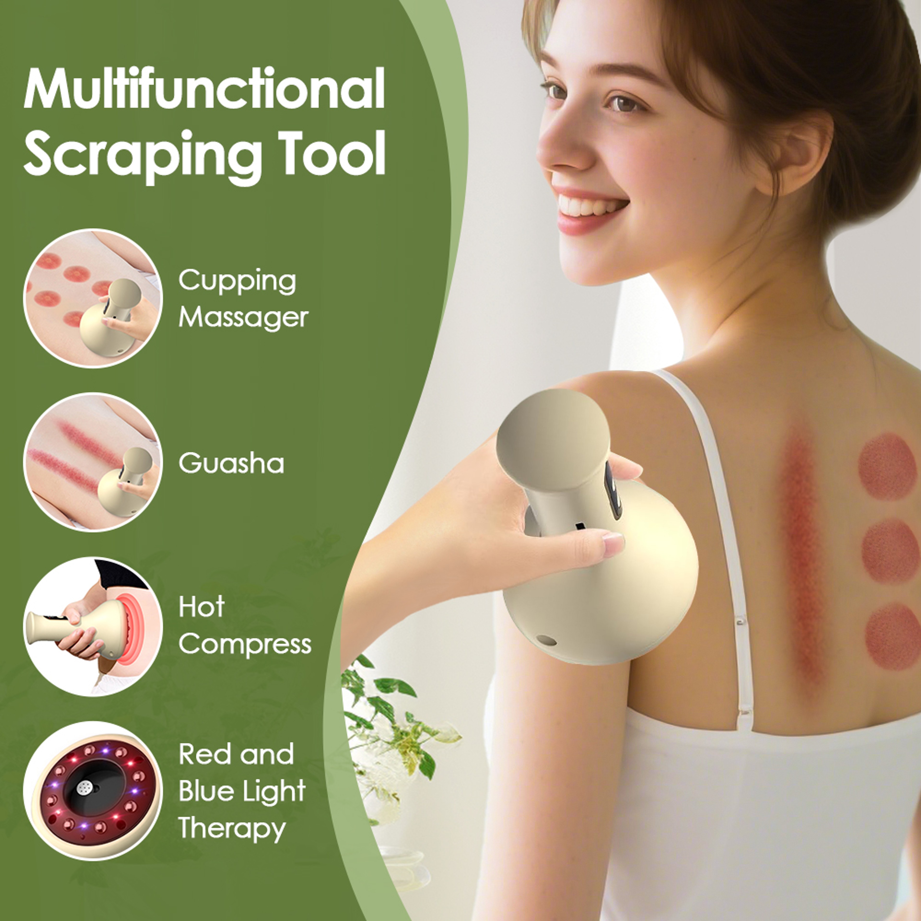 Handheld USB Rechargeable Abdominal Massager Hot Compress Guasha Cupping Intensity Arm And Leg Mass 1