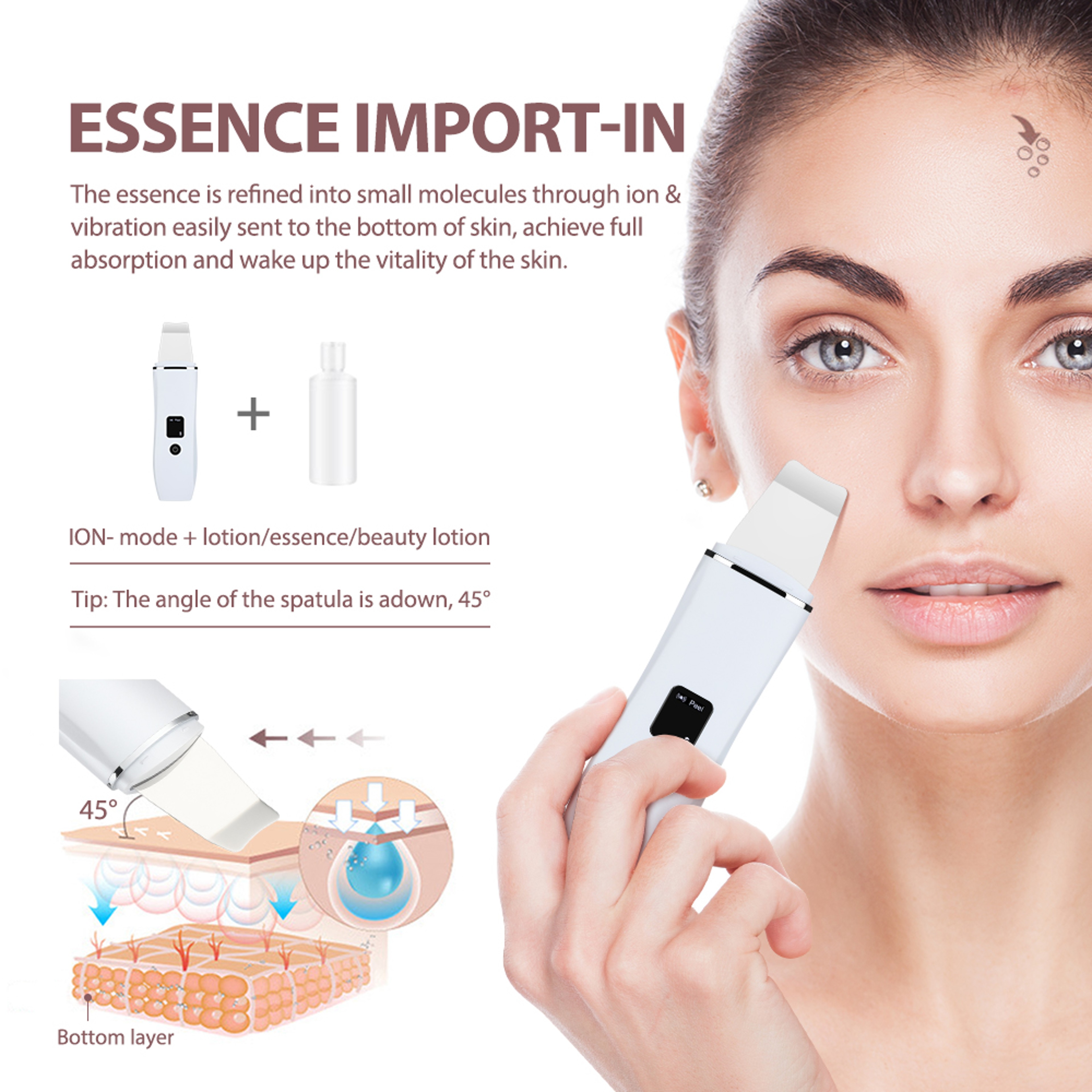 Peeling Face Scrubber Vibrate Facial Massager Skin Scrubber Shovel Spatula 1