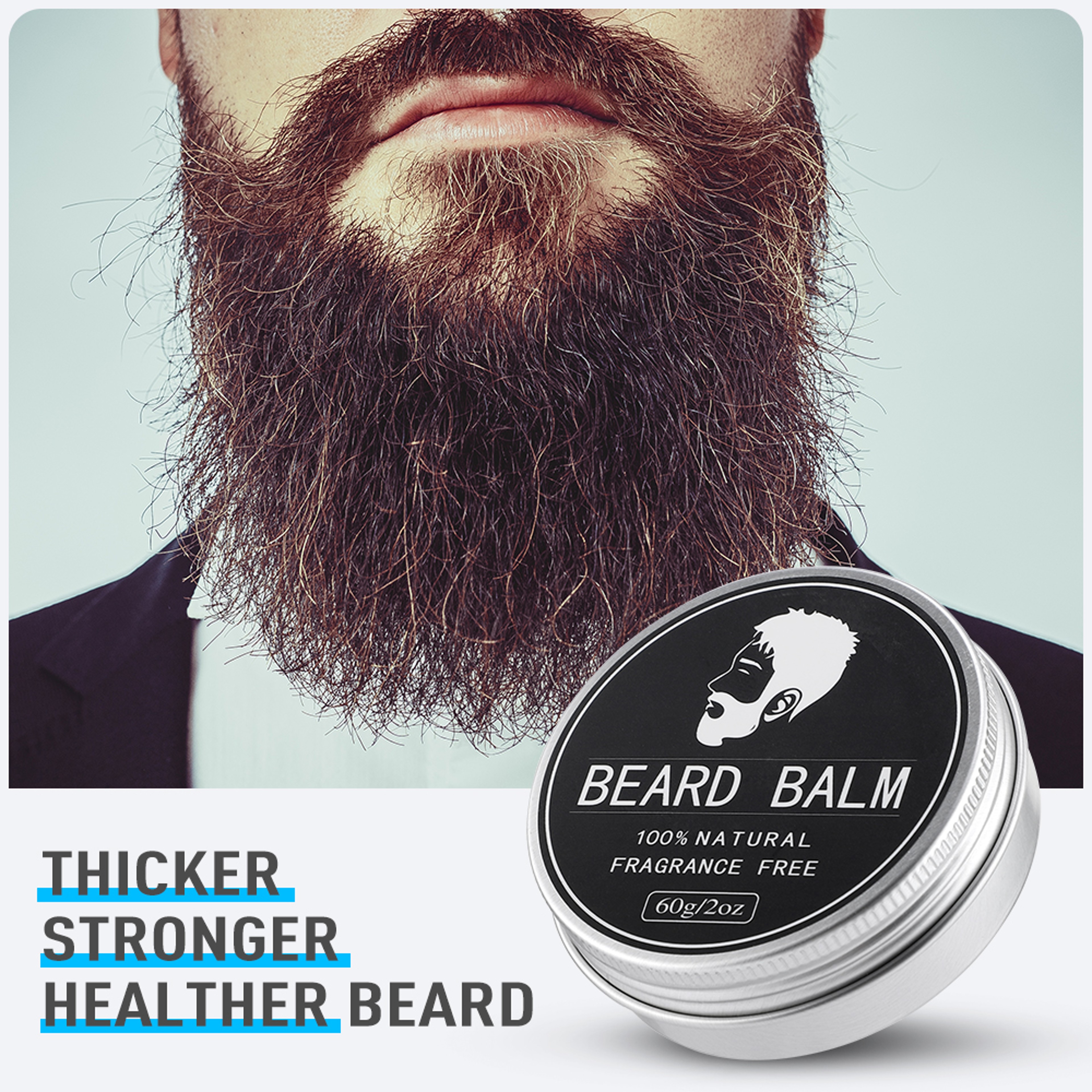 Beard Care Wax for Men, Moisturizing Mustache Cream, Facial Hair Thicking Balm – view 4