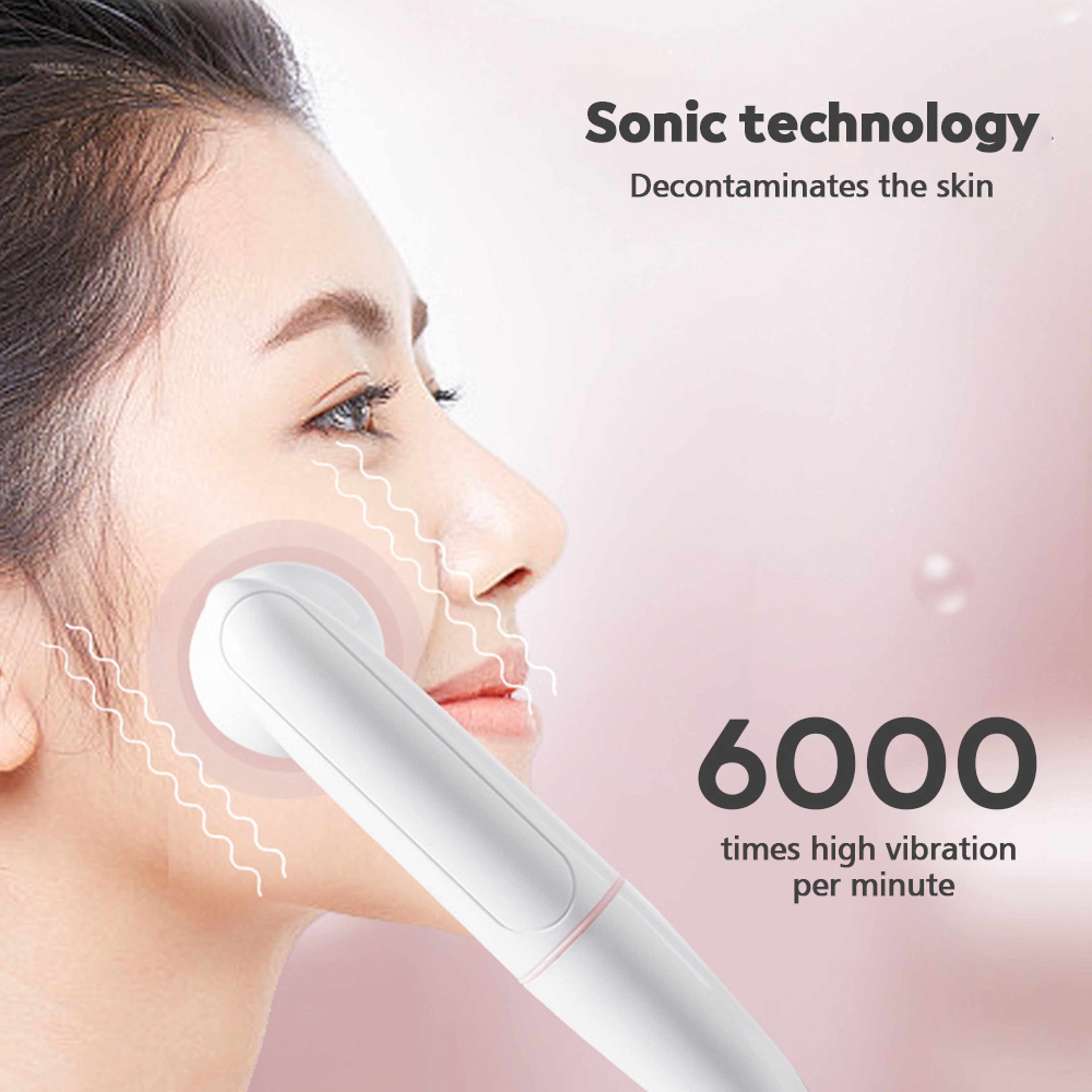 Waterproof Electric Facial Cleanser, 2 Speed Vibrating Face Brush, Battery Powered Massaging Device – view 4
