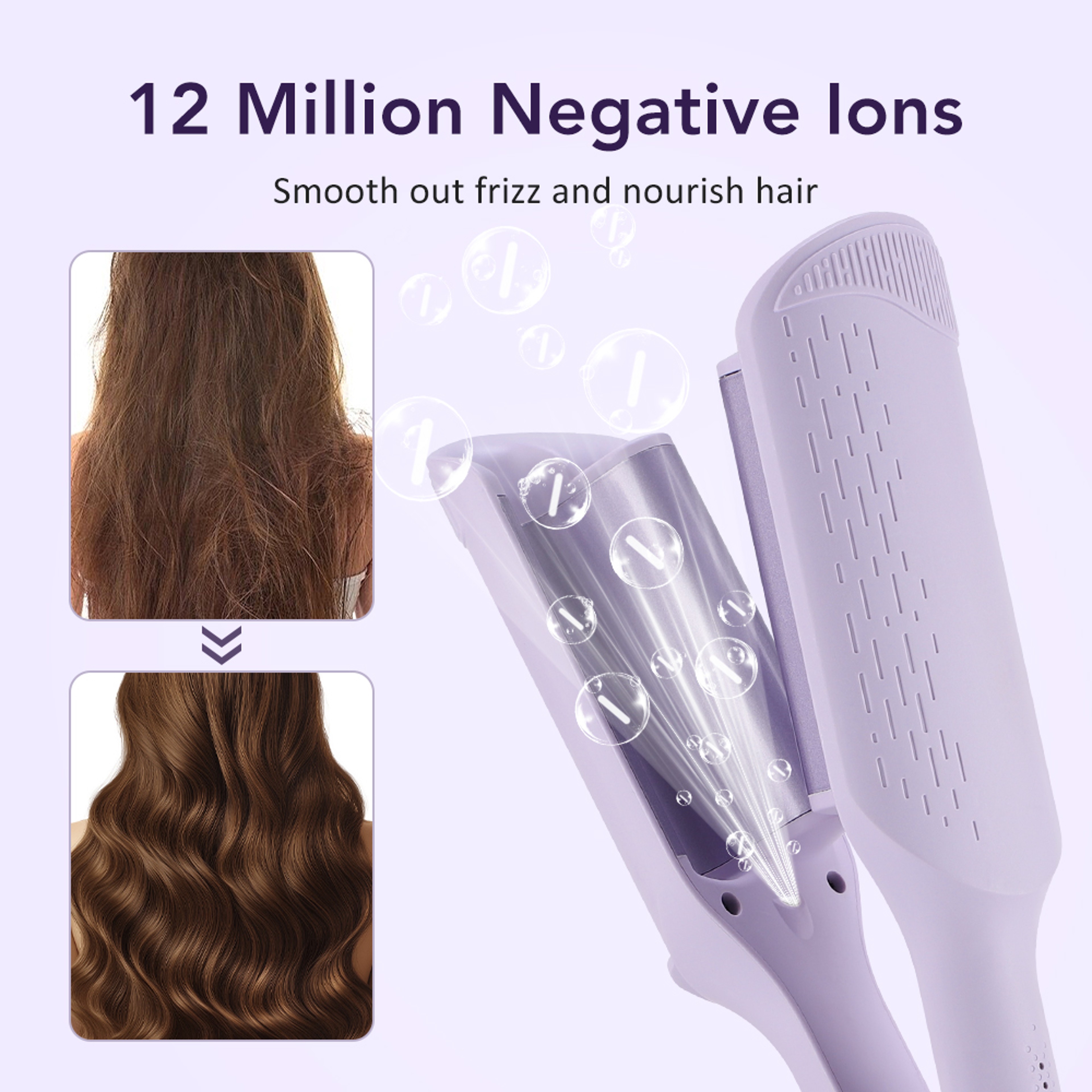 Electric Hair Curler Tool, Egg Roll Lasting Styling, Deep Wave Curling Iron, 4 Adjustable Temperatures, Fast Heating – view 5