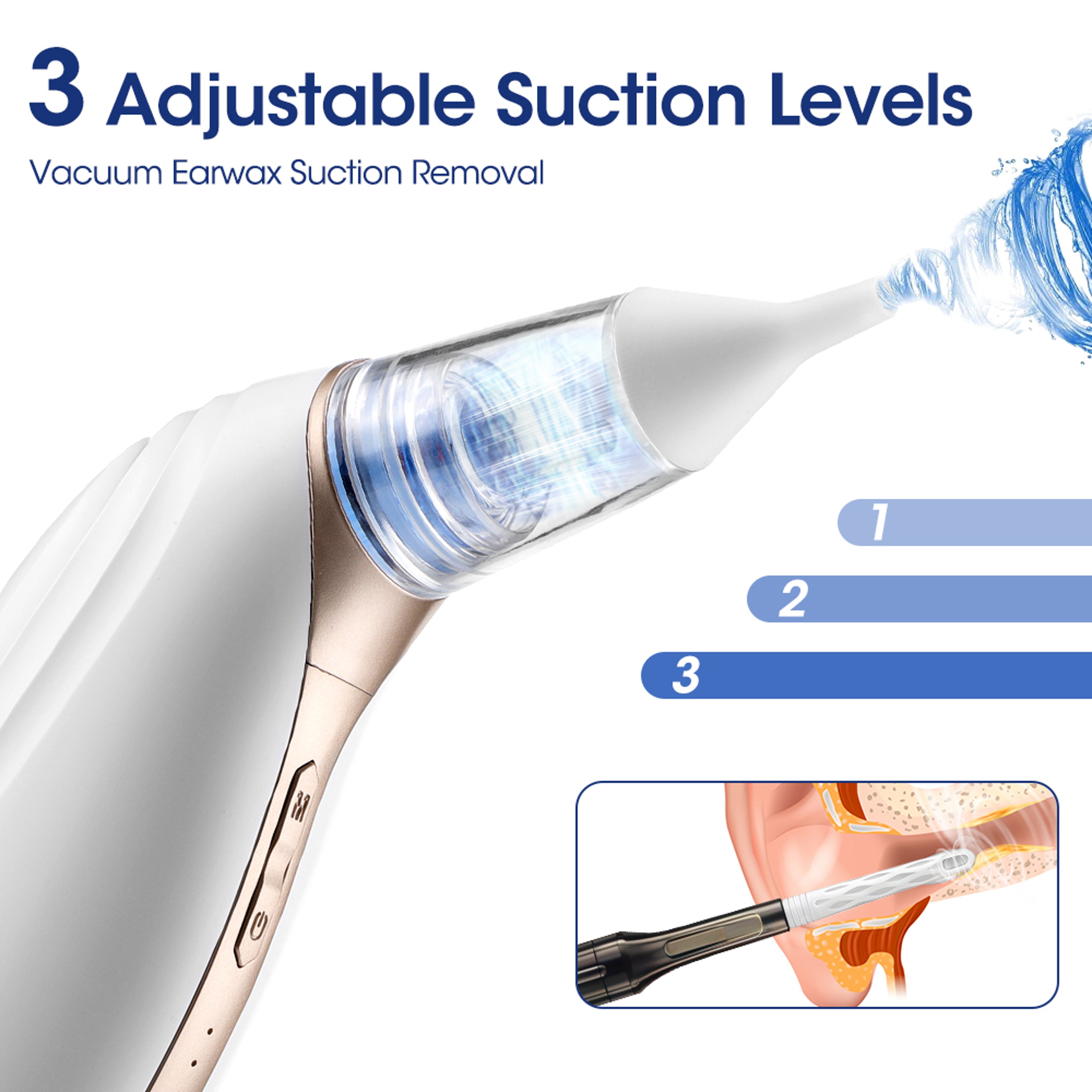 Strong Vacuum Suction Earwax Nasal Aspirator, 2 In 1 Electric Ear Wax Remover, Ear Cleaner – view 3