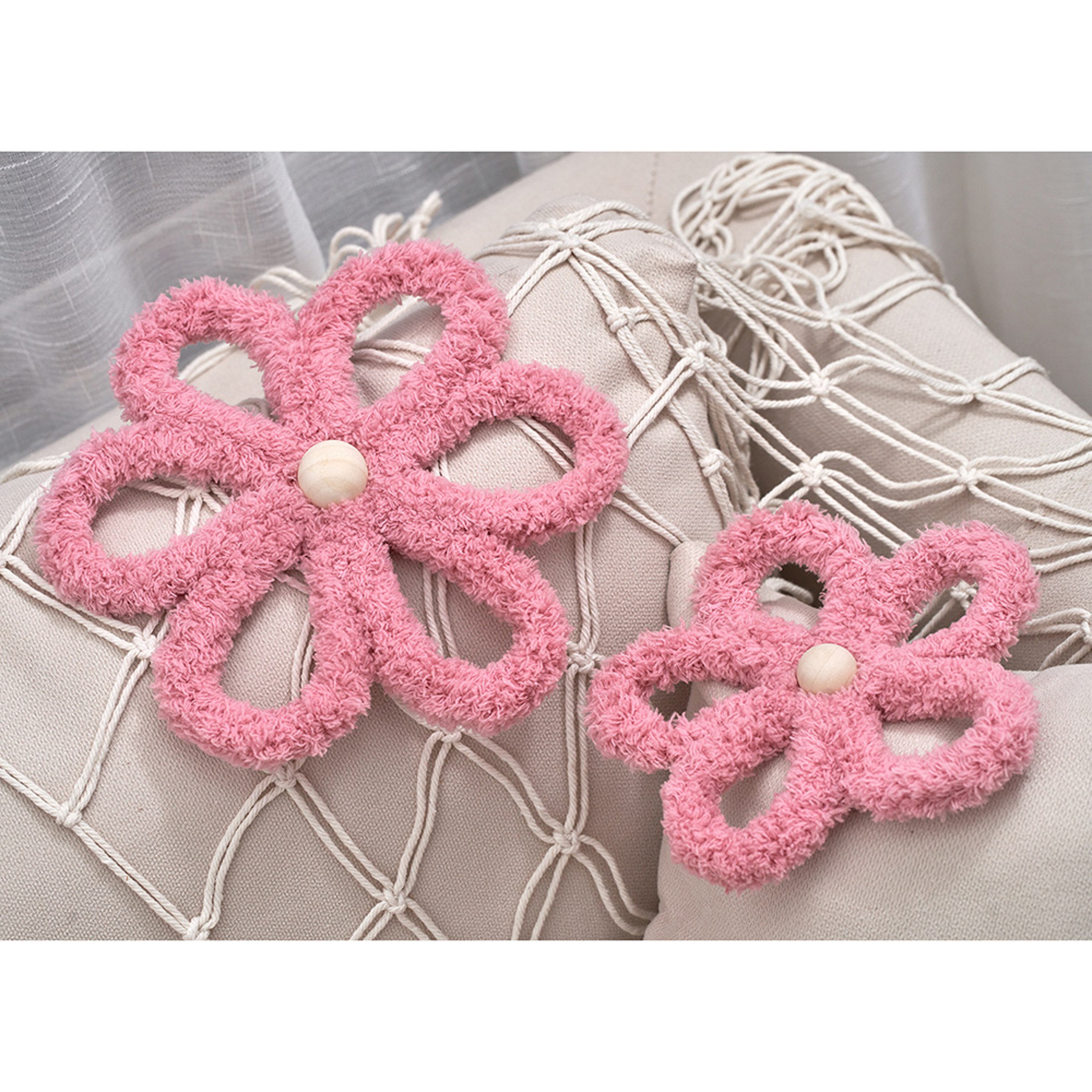 Woven Daisy Flower Decorative Wall Bohemian, Bohemian Daisy Wall Decoration, Kindergarten Decor – view 9