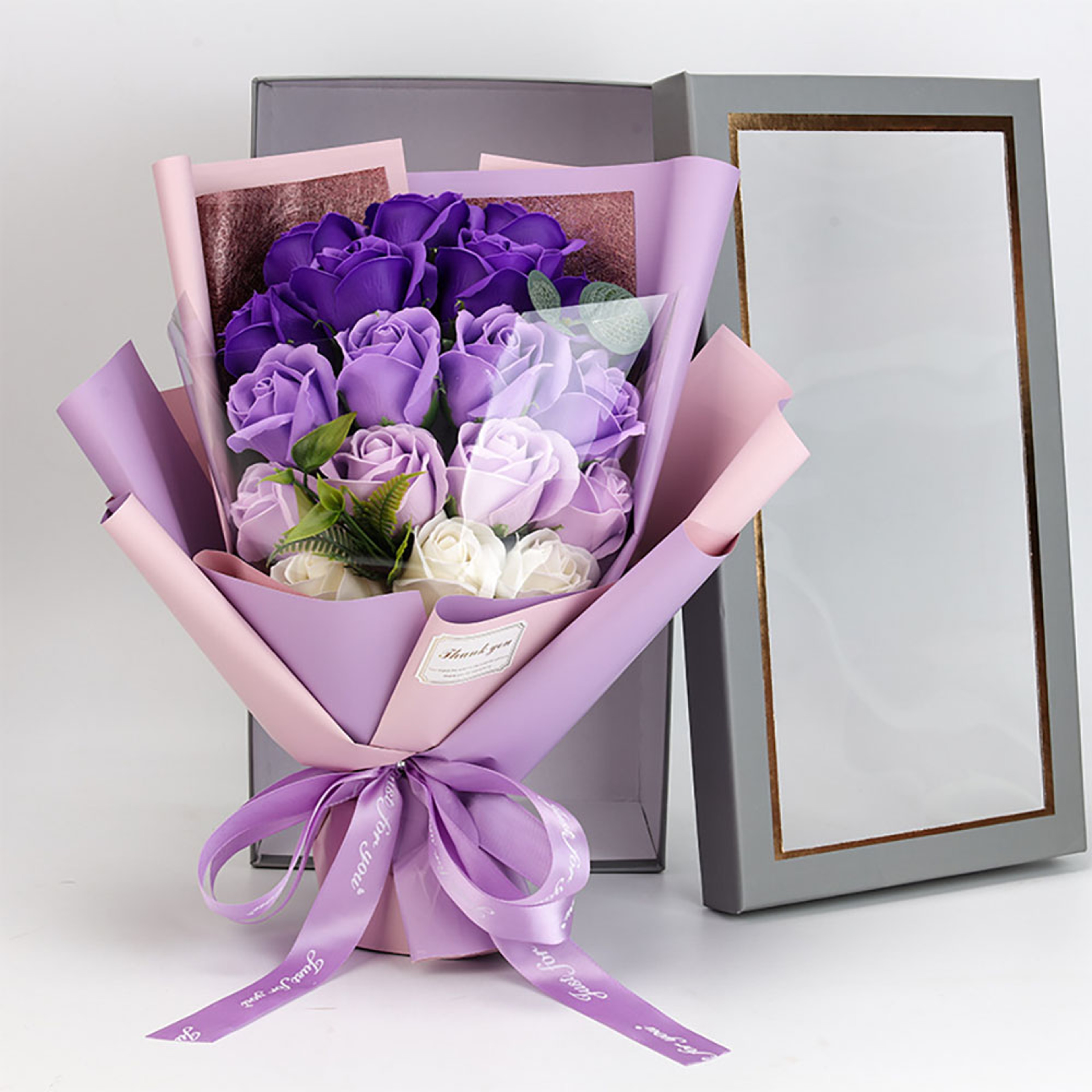 Rose Soap Bouquet Gift Box Artificial Soap Flower Rose Bouquet Wedding Valentines Day Birthday Deco 5