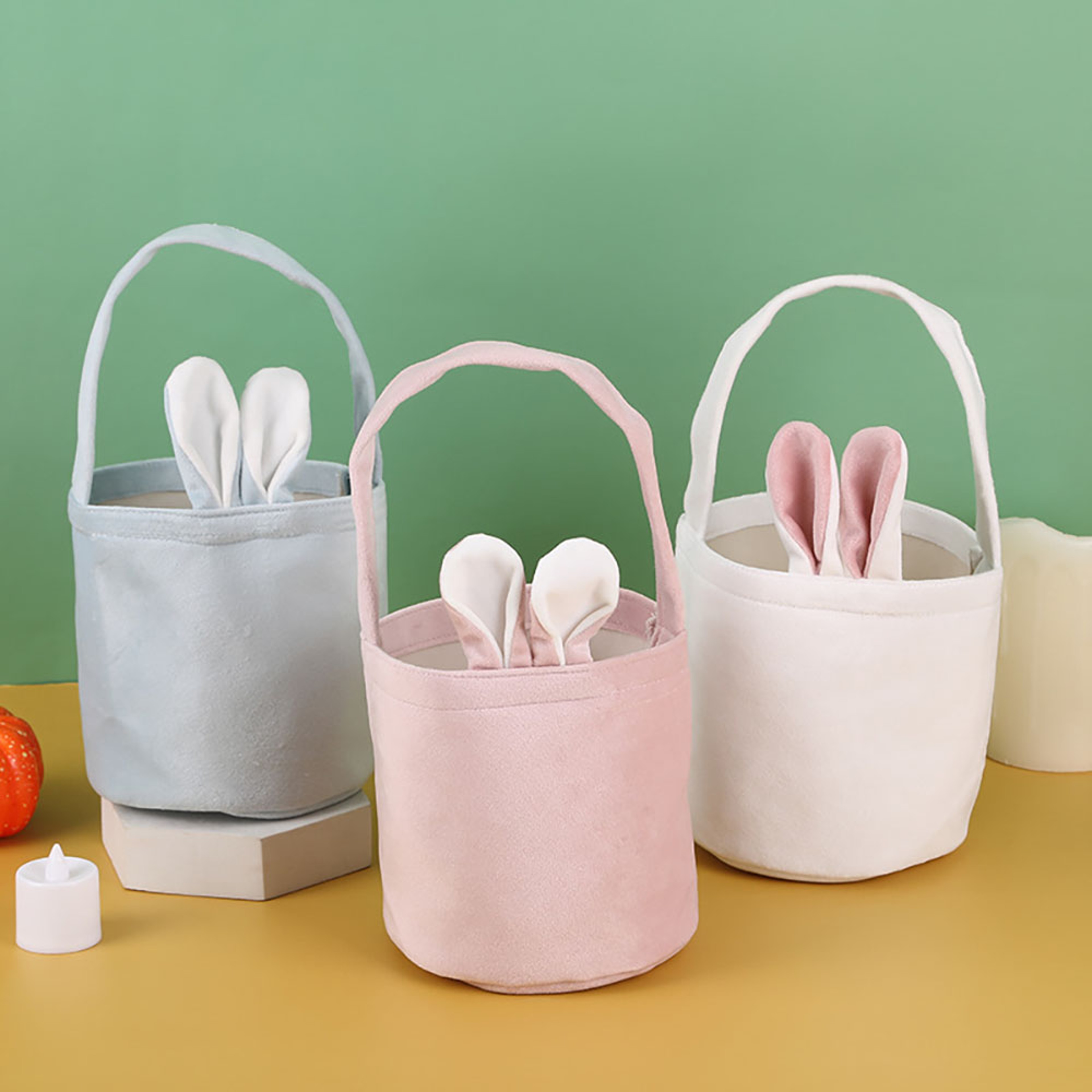 Cute Cartoon Bunny Ears Easter Basket Bag, Candy Egg Handbag for Kids, Easter Party Supplies Gift Packaging Bag – view 3