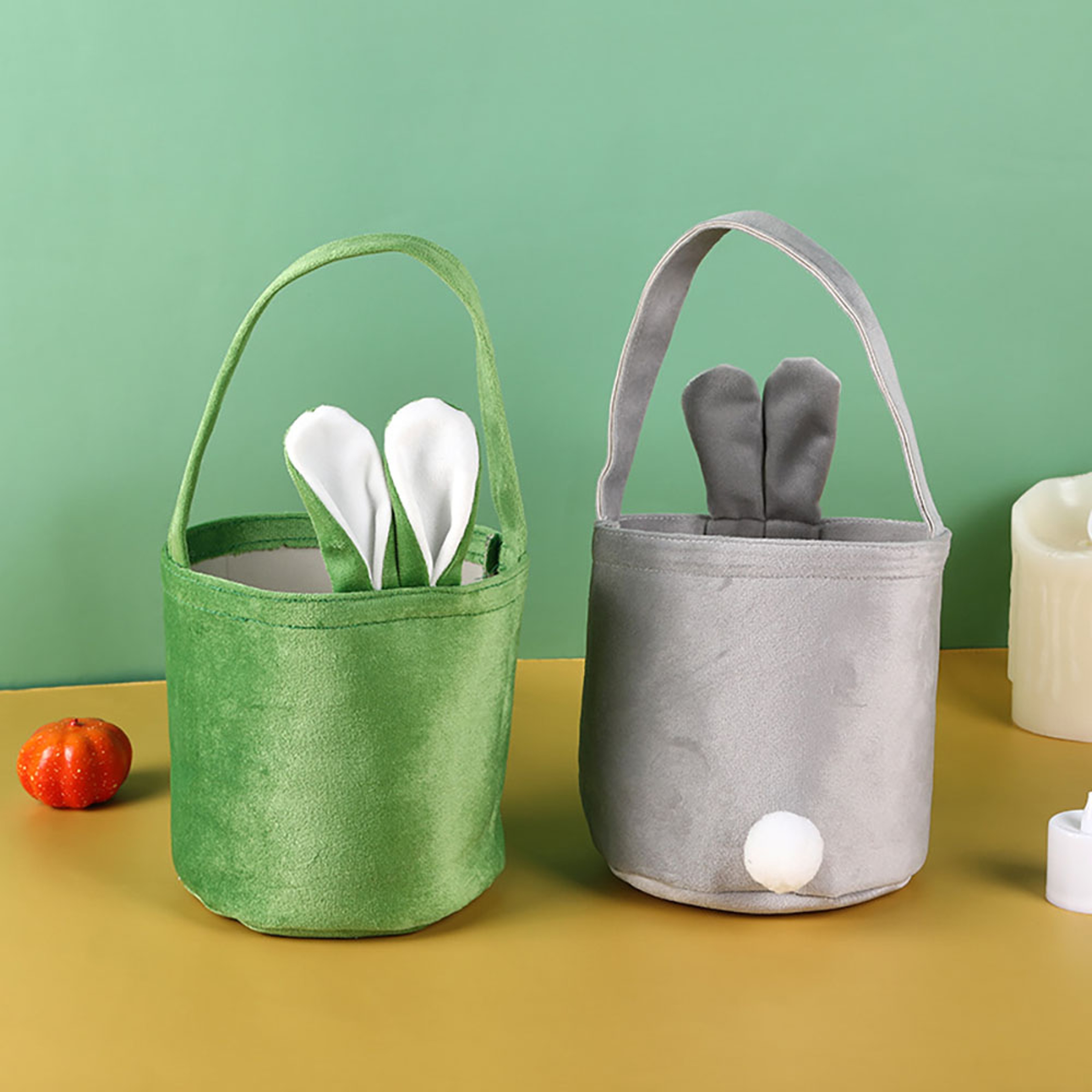Cute Cartoon Bunny Ears Easter Basket Bag, Candy Egg Handbag for Kids, Easter Party Supplies Gift Packaging Bag – view 5